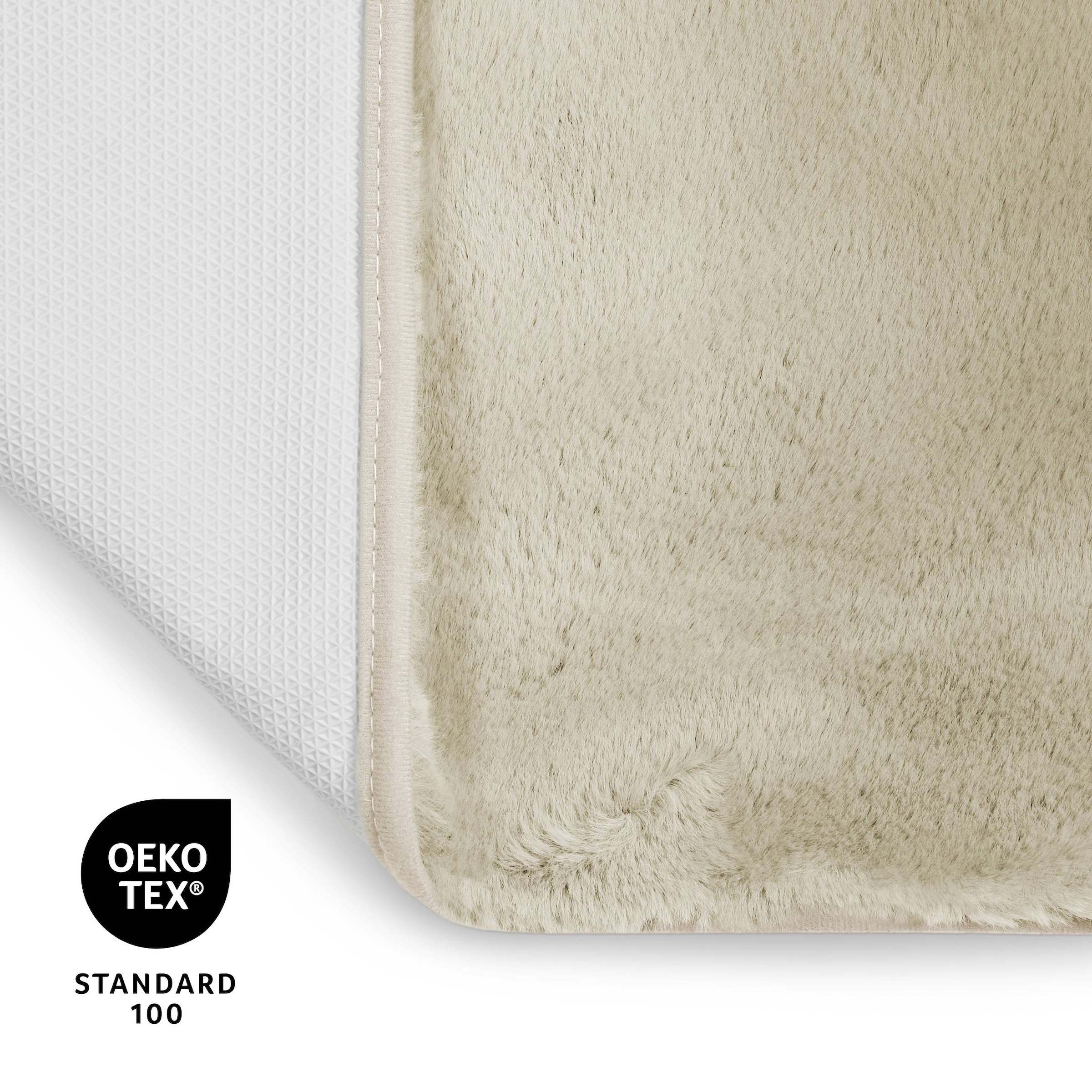 OTTO home Badematte »Lennja« Höhe 25 mm rutschhemmend beschichtet fußbodenheizungsgeeignet Badteppich, getuftet, Uni, antirutsch, flauschig  wie Kaninchenfell