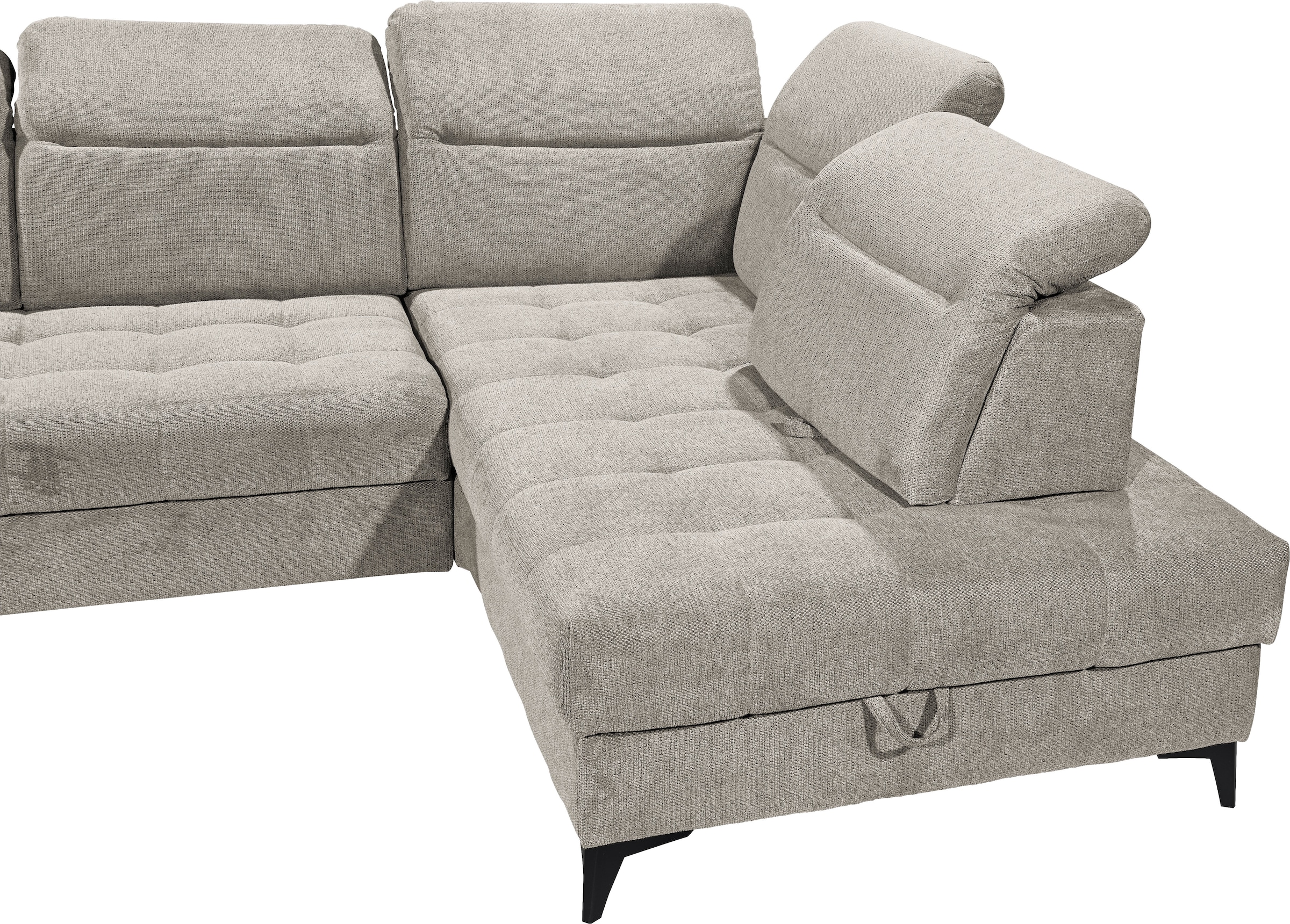 ED EXCITING DESIGN Ecksofa »Rockdale L-Form mit Bettfunktion, Bettkasten«, Kopfteilverstellung, Sitztiefenverstellung & USB-Port