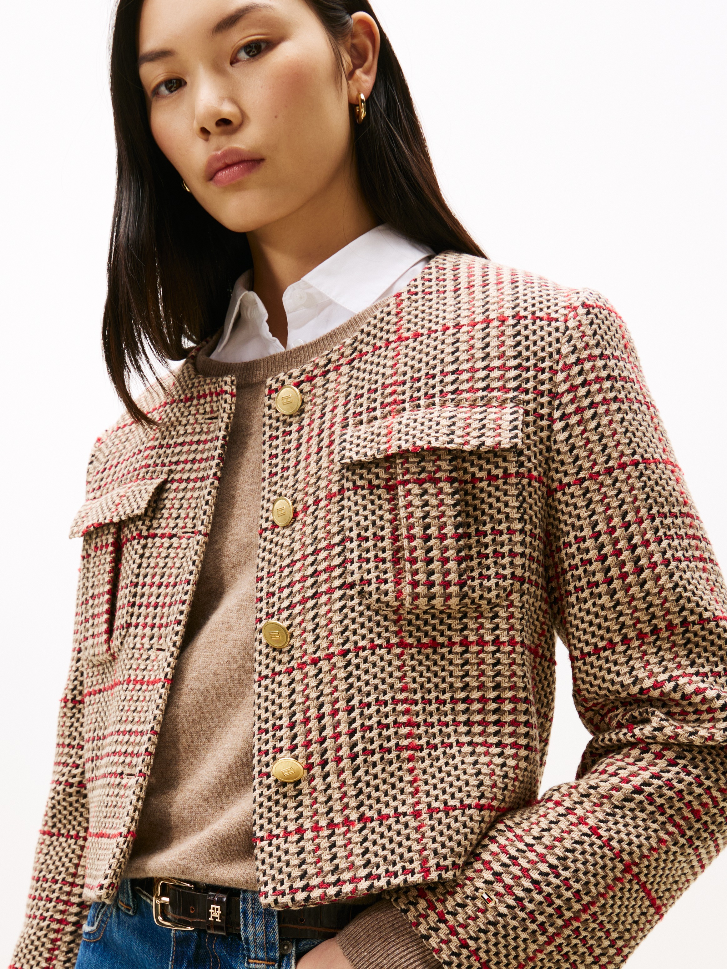 Tommy Hilfiger Kurzblazer "TWEED LADY JACKET", mit Wolle günstig online kaufen