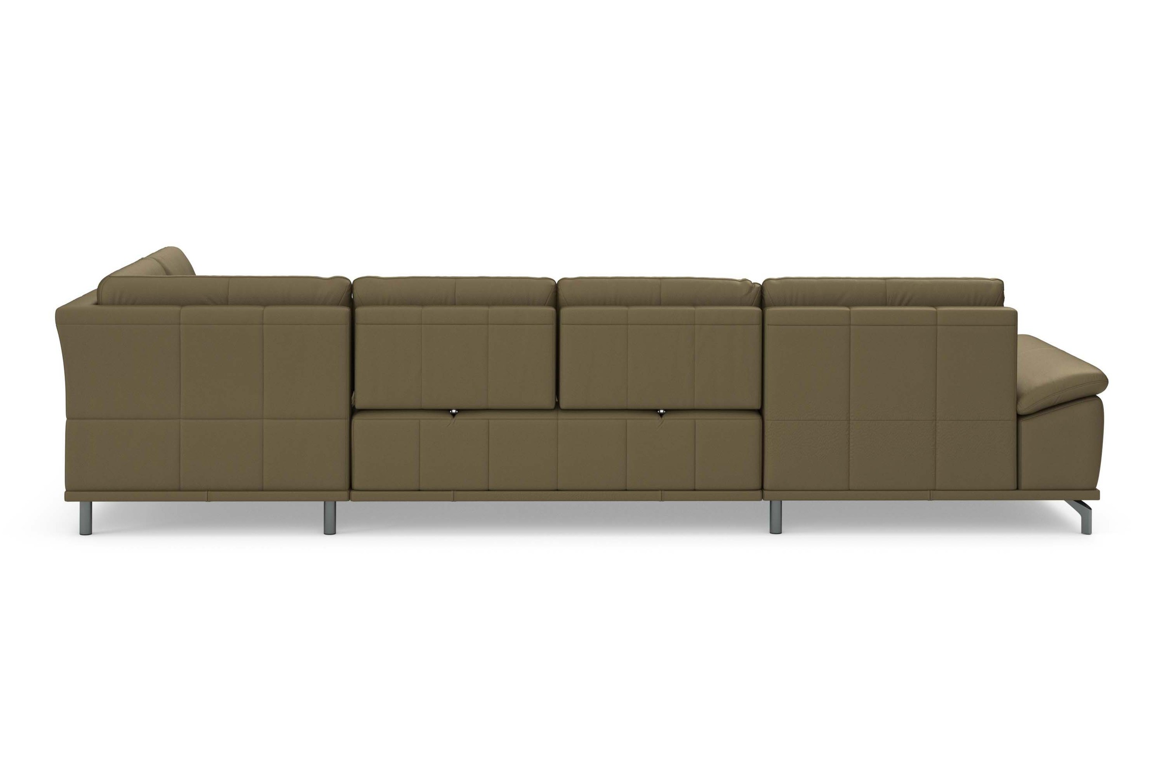 Places of Style Wohnlandschaft »Costello U-Form, mit Sitztiefenverstellung, Armteilverstellung und«, 3 Nierenkissen, optional Bettfunktion und Bettkasten