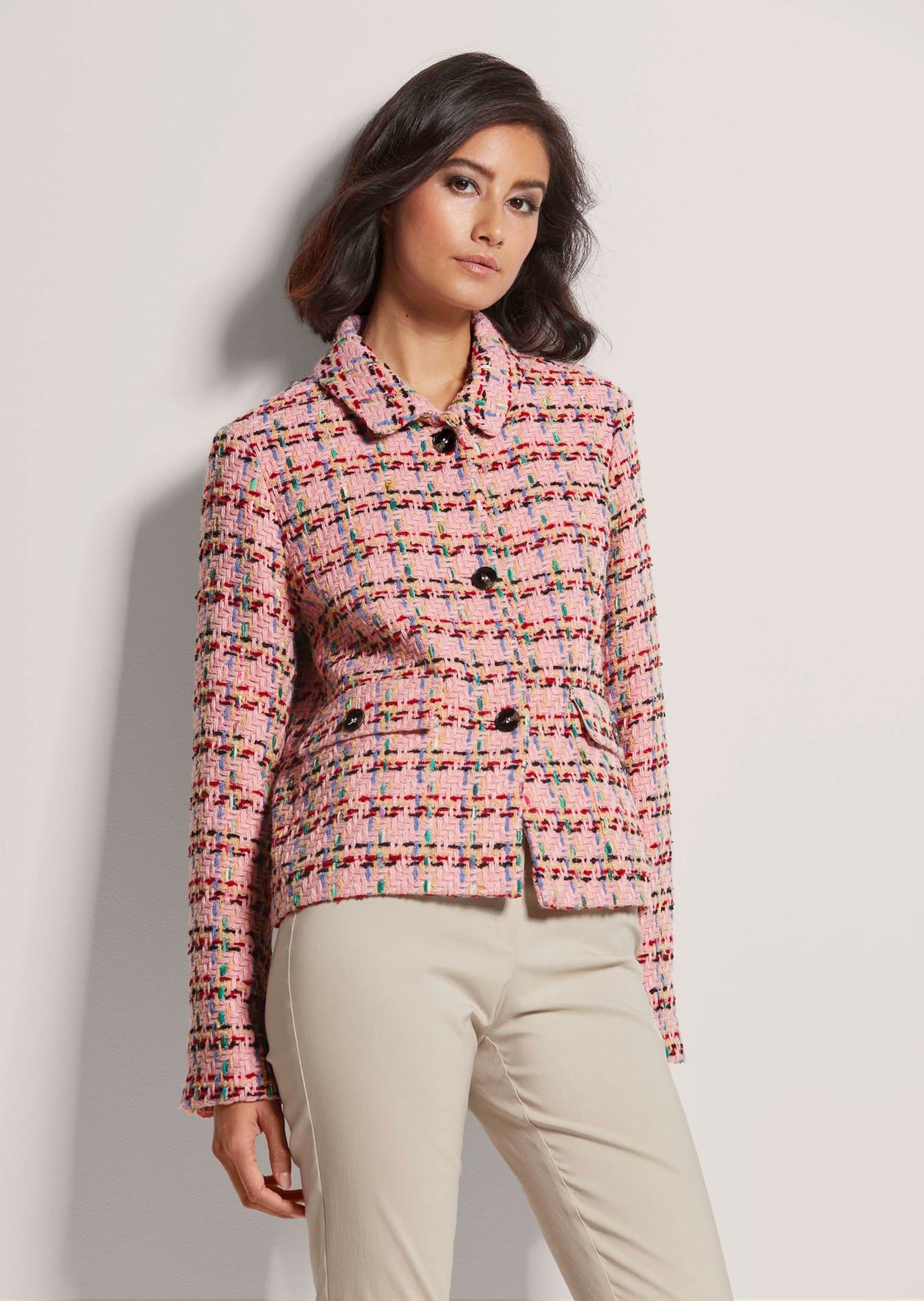 MADELEINE Kurzblazer »Blazer Kurzer Strukturblazer mit Hemdkragen«