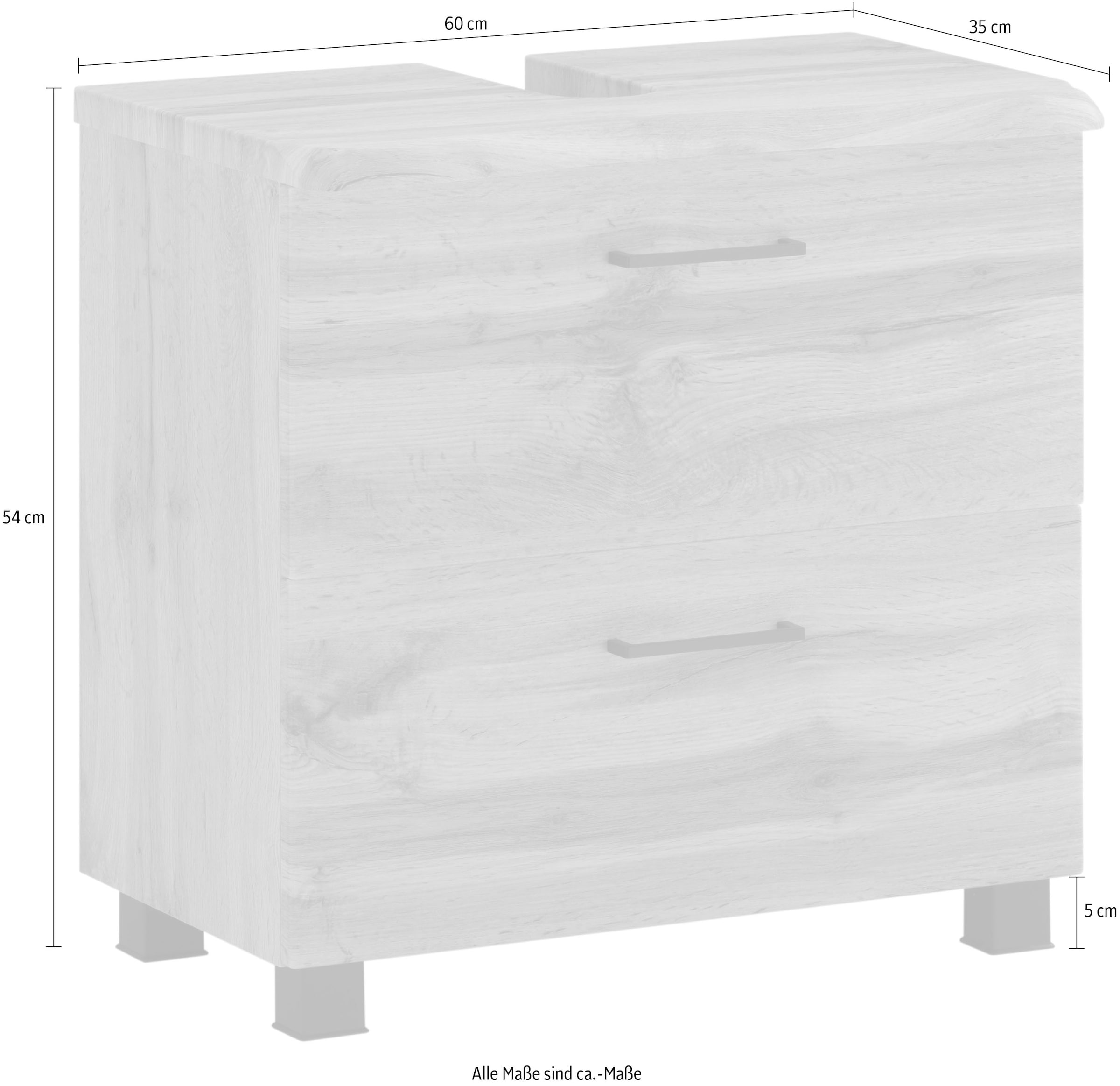 welltime Waschbeckenunterschrank »Trento, verschiedene Ausführungen und Farben«, Badmöbel, Breite 60 cm, Beckenunterschrank auf Füßen, Made in Germany