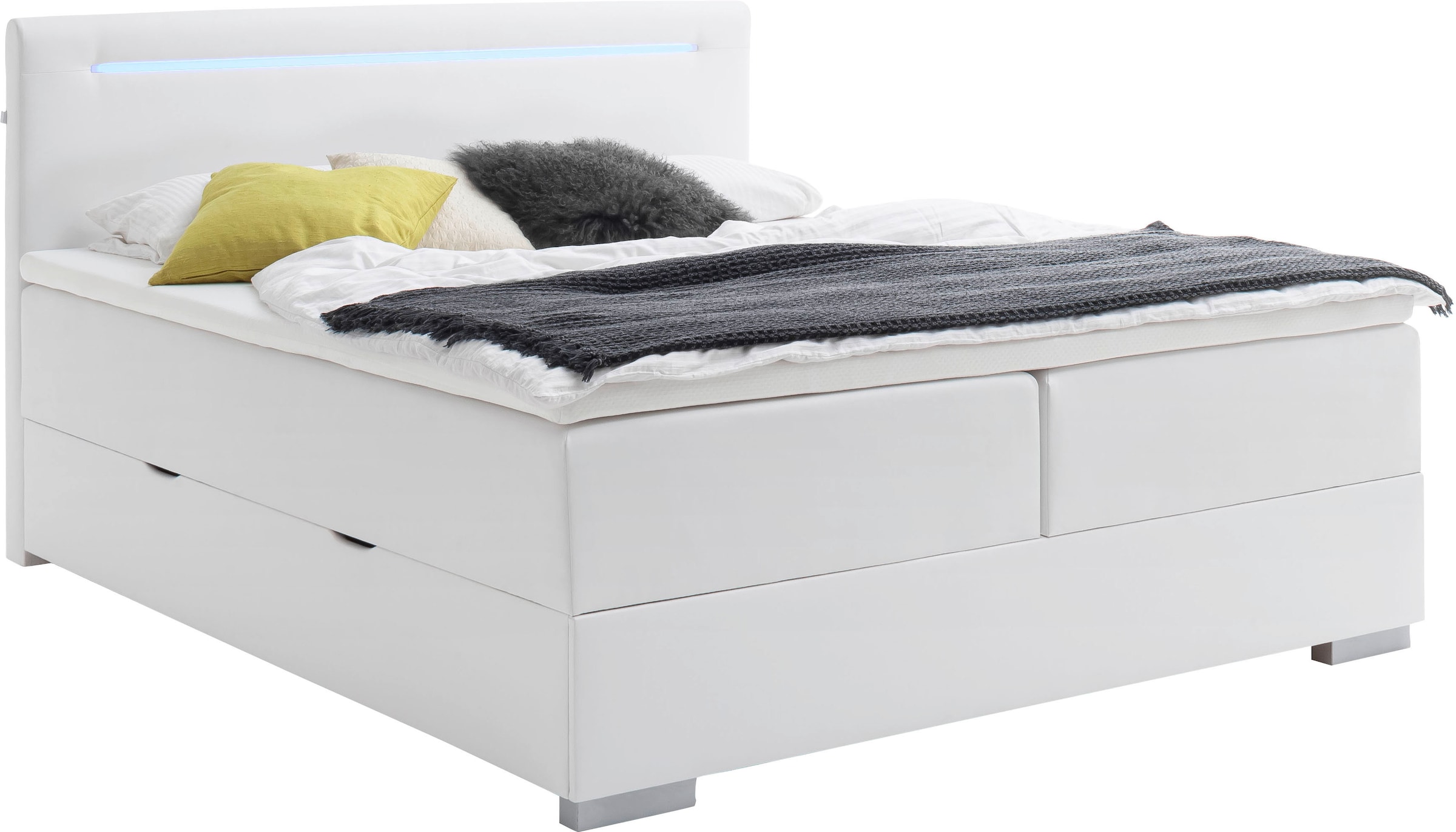 meise.möbel Boxspringbett »Las Vegas 2«, inkl. LED Beleuchtung im Kopfteil, mit Bettkasten und Topper