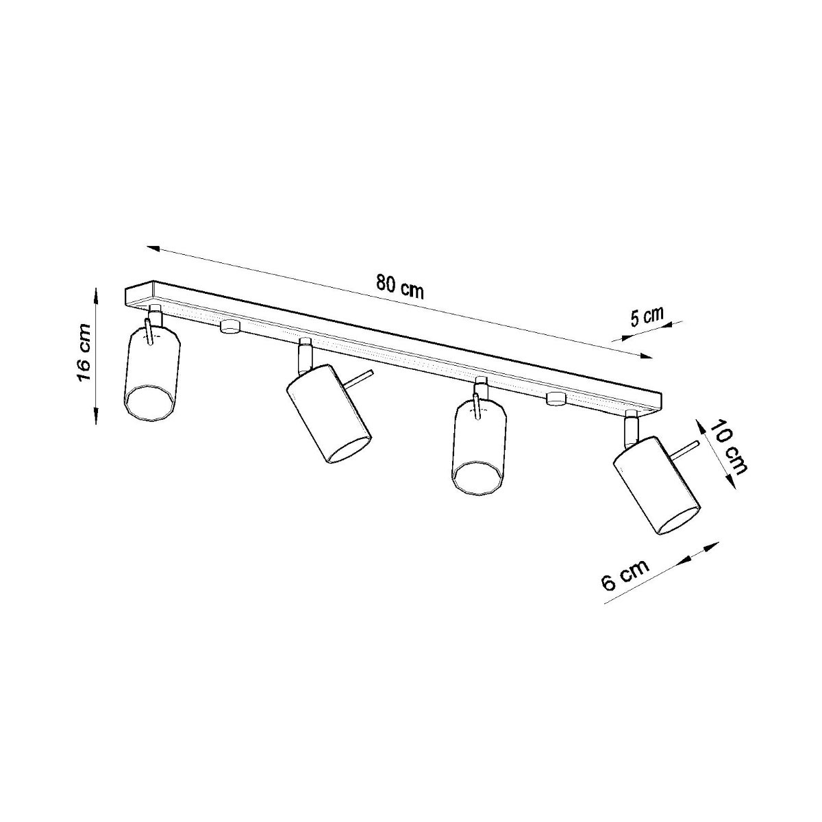 SOLLUX lighting Deckenleuchte »RING«, 4 flammig, Leuchtmittel GU10 | ohne Leuchtmittel, beweglicher Lampenschirm