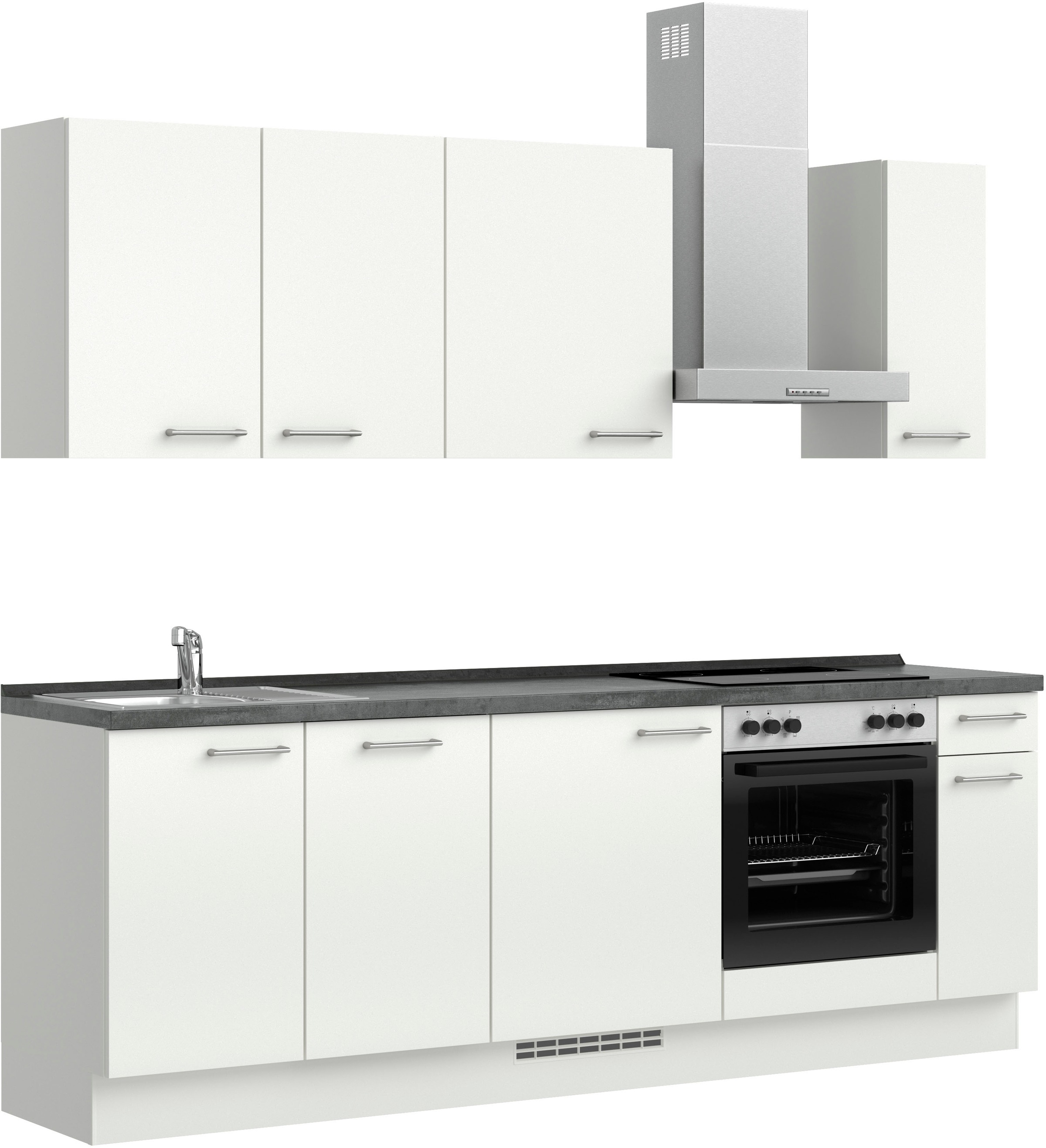 nobilia® Küchenzeile »"Laser I"«, vormontiert, Ausrichtung wählbar, Breite 240 cm, wahlw. mit E-Geräten