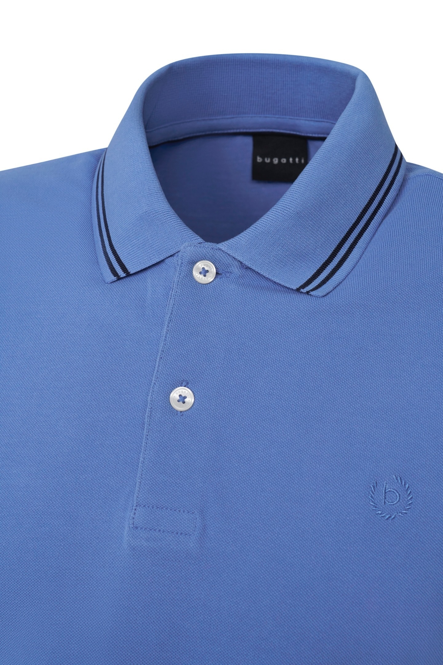 bugatti Poloshirt, mit Kontraststreifen und Bruststickerei