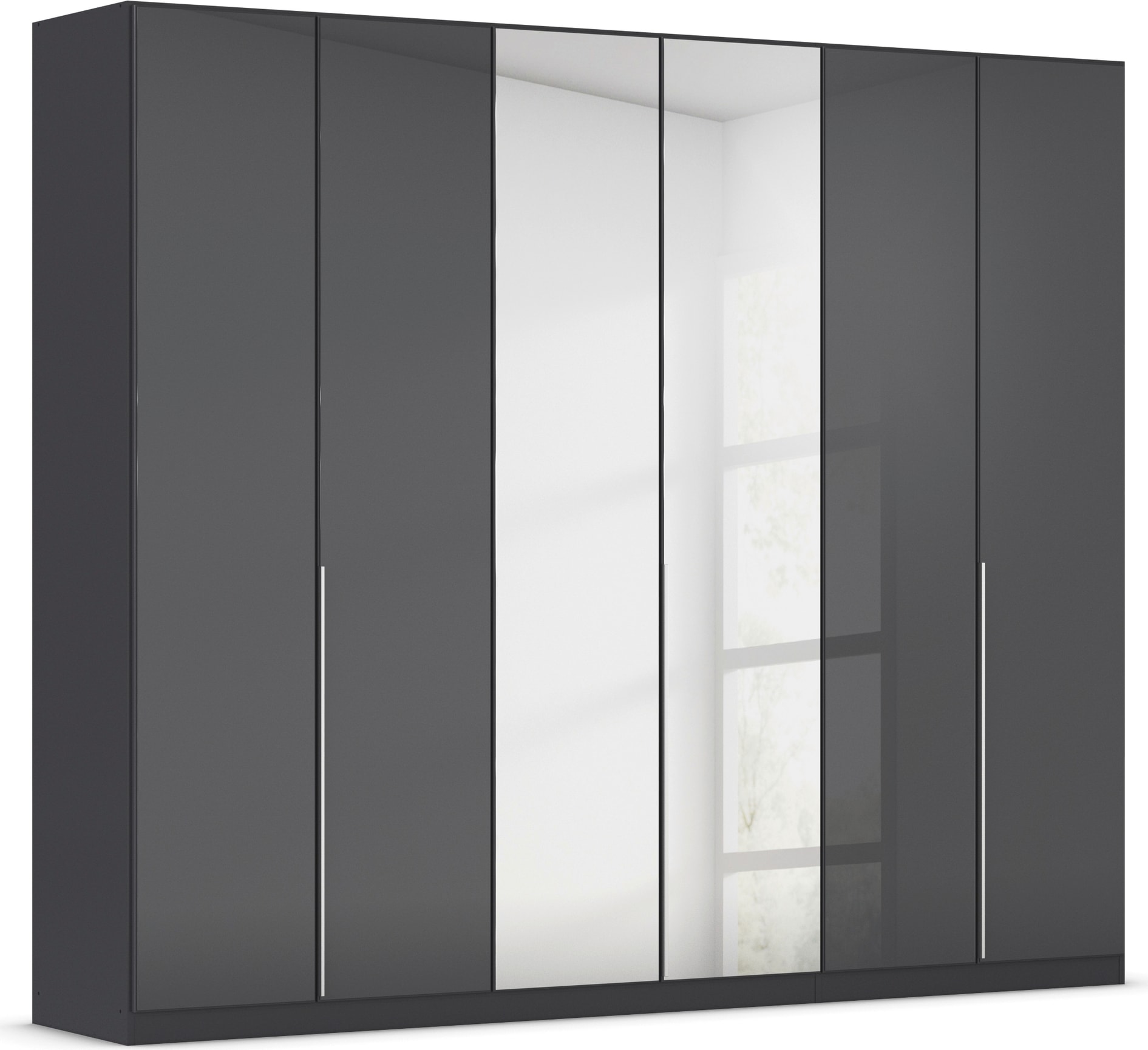 OTTO home Drehtürenschrank "Kleiderschrank Schrank Garderobe AGORDO mit Glasfront und Spiegel" in zwei Griff-Farben, Breiten 91-405 cm, durchdachte Innenausstattung, in 8 Breiten und 2 Höhen MADE IN GERMANY