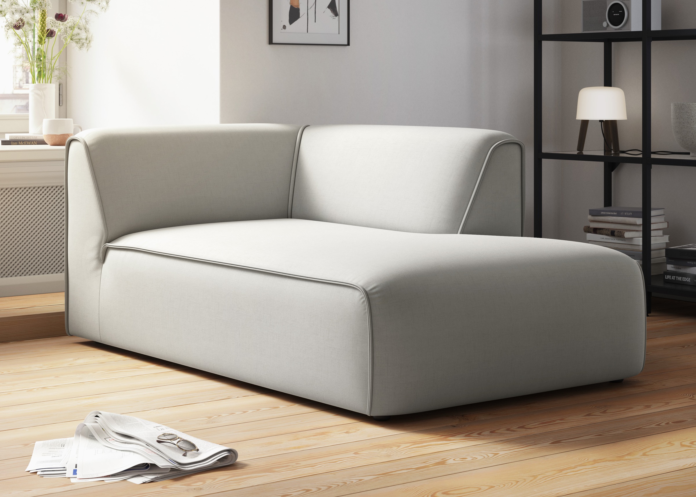 RAUM.ID Ottomane »Merid Chaiselongue, Maße B/T/H: 100/162/70 cm«, als Modul oder separat verwendbar, für individuelle Zusammenstellung
