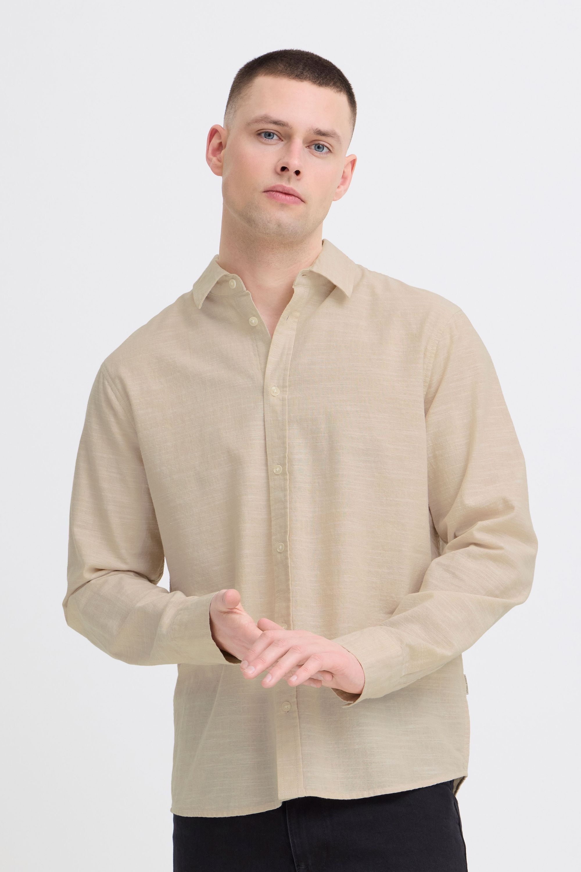 Blend Langarmhemd "BHDaris" Meliertes Langarmhemd mit 2-Knopf-Manschette günstig online kaufen