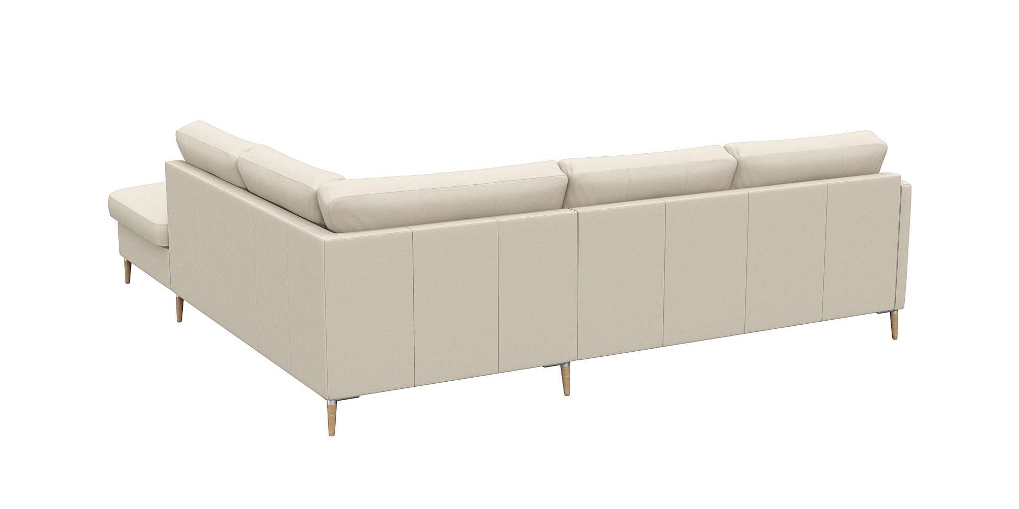 FLEXLUX Ecksofa »Fiore, L-Form, super bequem durch Kaltschaum im Sitz«, schmale Armlehnen, Füße Alu/Eiche, B/T 234/225 cm