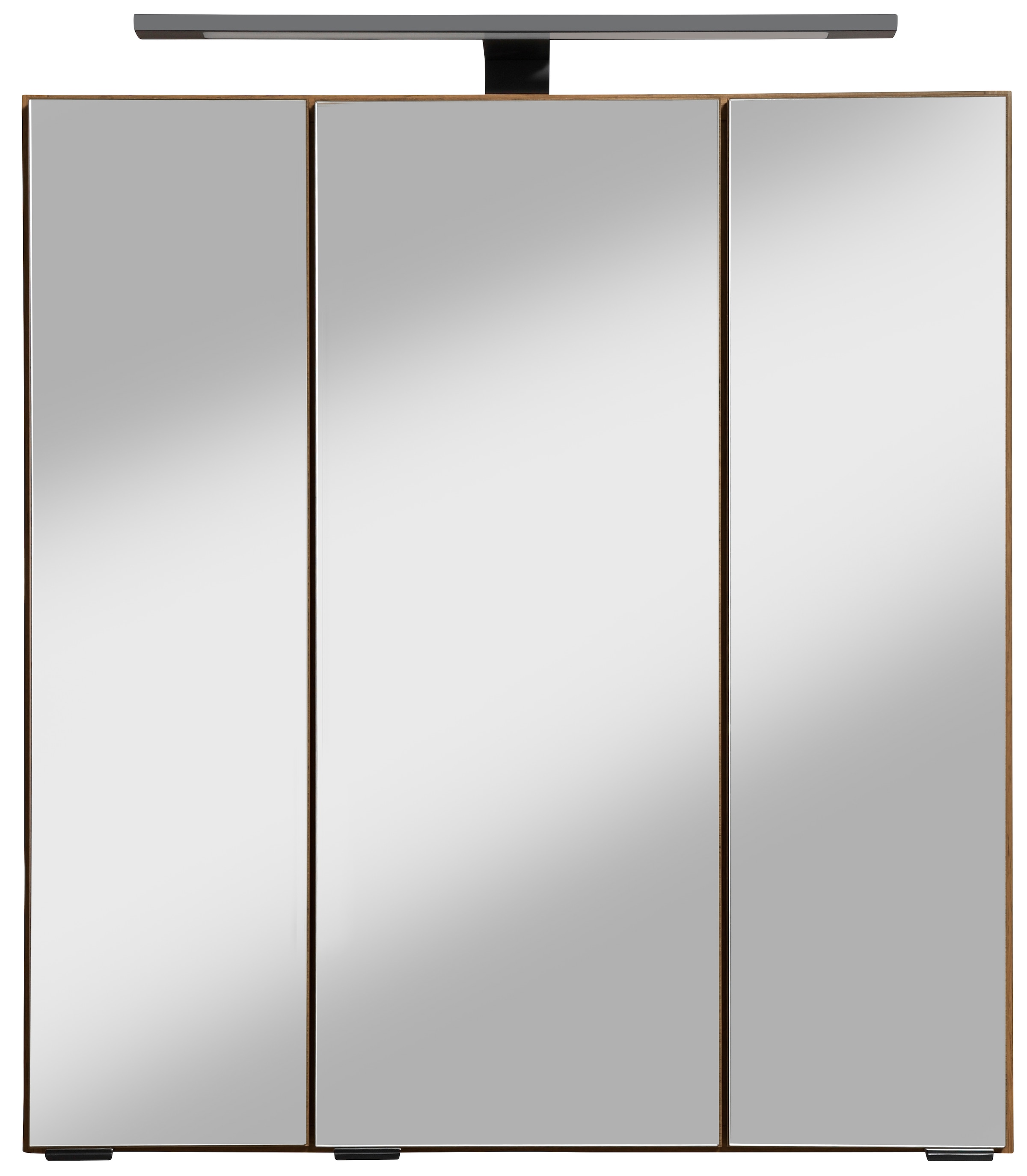 welltime Badmöbel-Set »Trento, Badezimmer-Set, Waschbeckenunterschrank, Hängeschrank«, (4 St.), Unterschrank, Waschbeckenunterschrank, Spiegelschrank, Aufbauleuchte