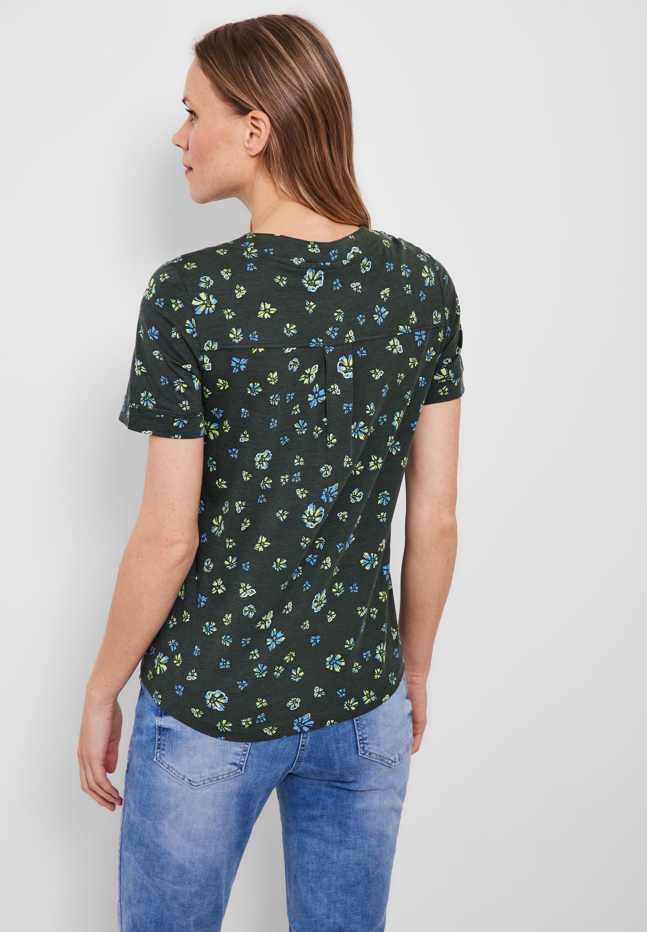 Cecil T-Shirt, Rundhalsausschnitt geschlitztem mit BAUR kaufen 