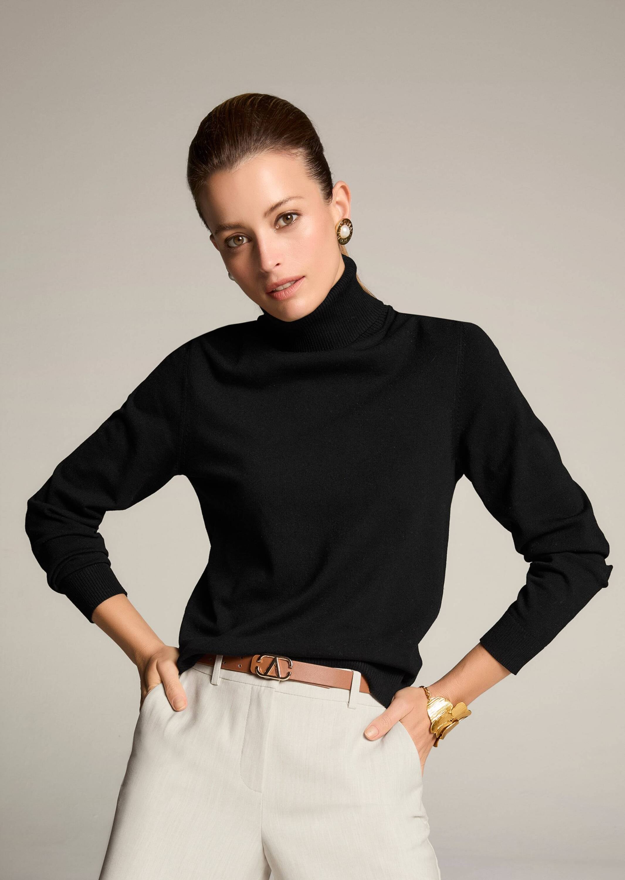MADELEINE Longpullover »Pullover Figurnaher Feinstrickpullover«