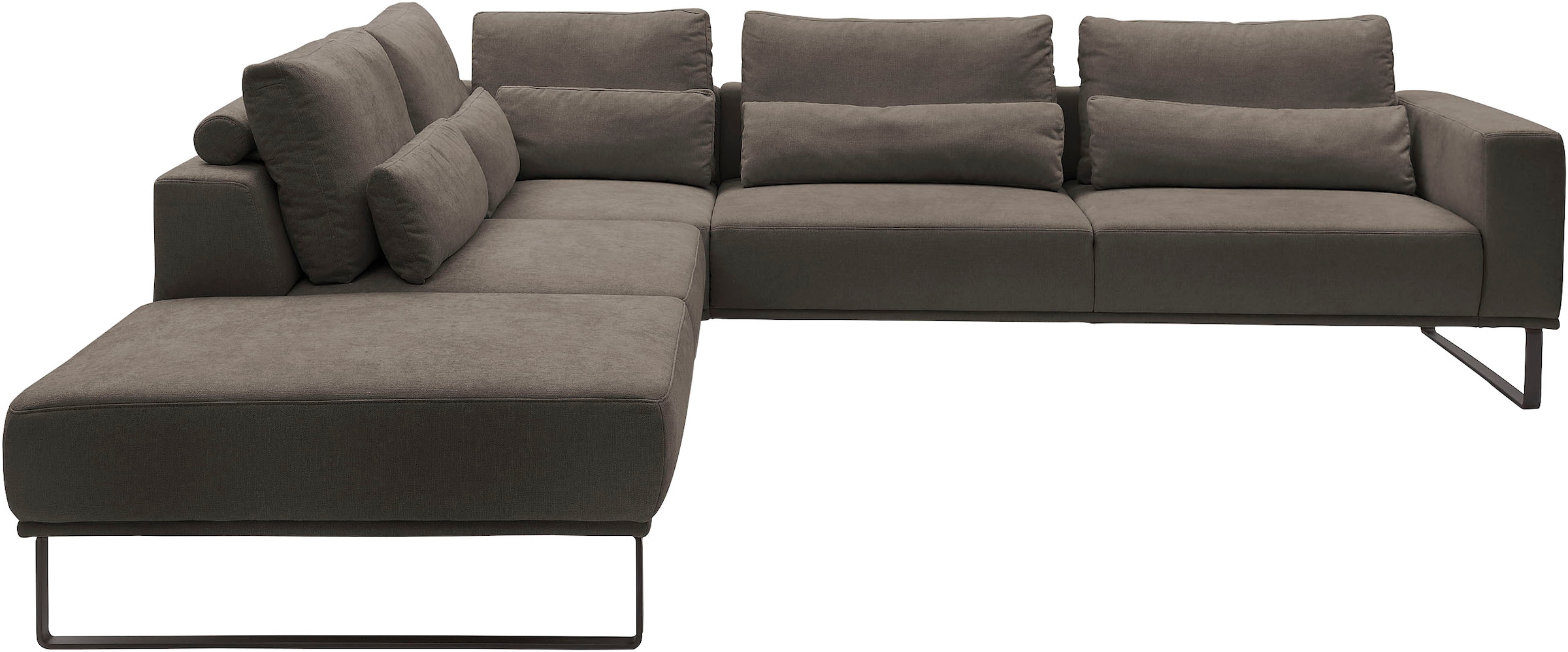 Musterring "JustB PM100 Federkern & Kaltschaum, bequem, Breite 308cm, L-Form" mit Sitztiefenverstellung und Kissen, mit Metallkufe, Maße 290x308 cm