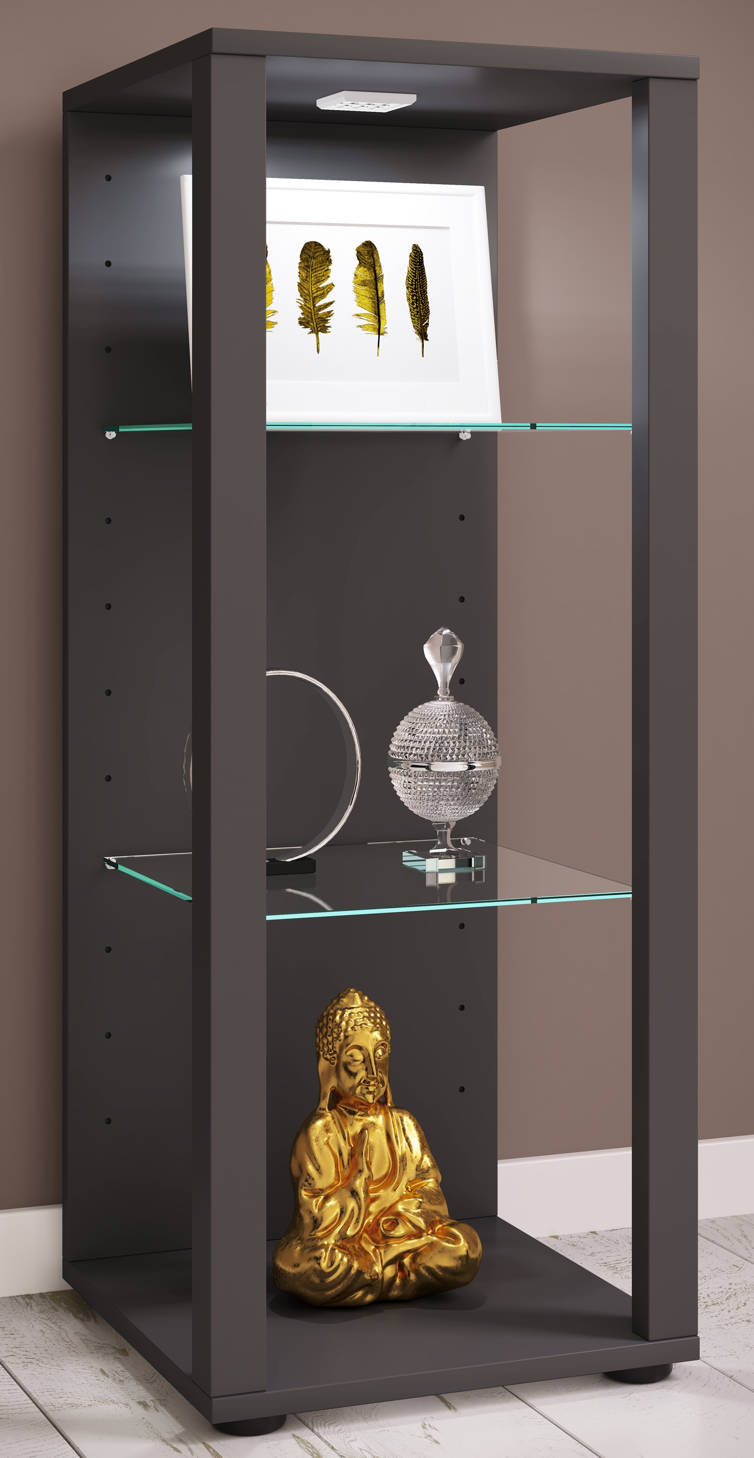 VCM Standvitrine »Holz Glas Stand Vitrine Sammelvitrine Glasol M«