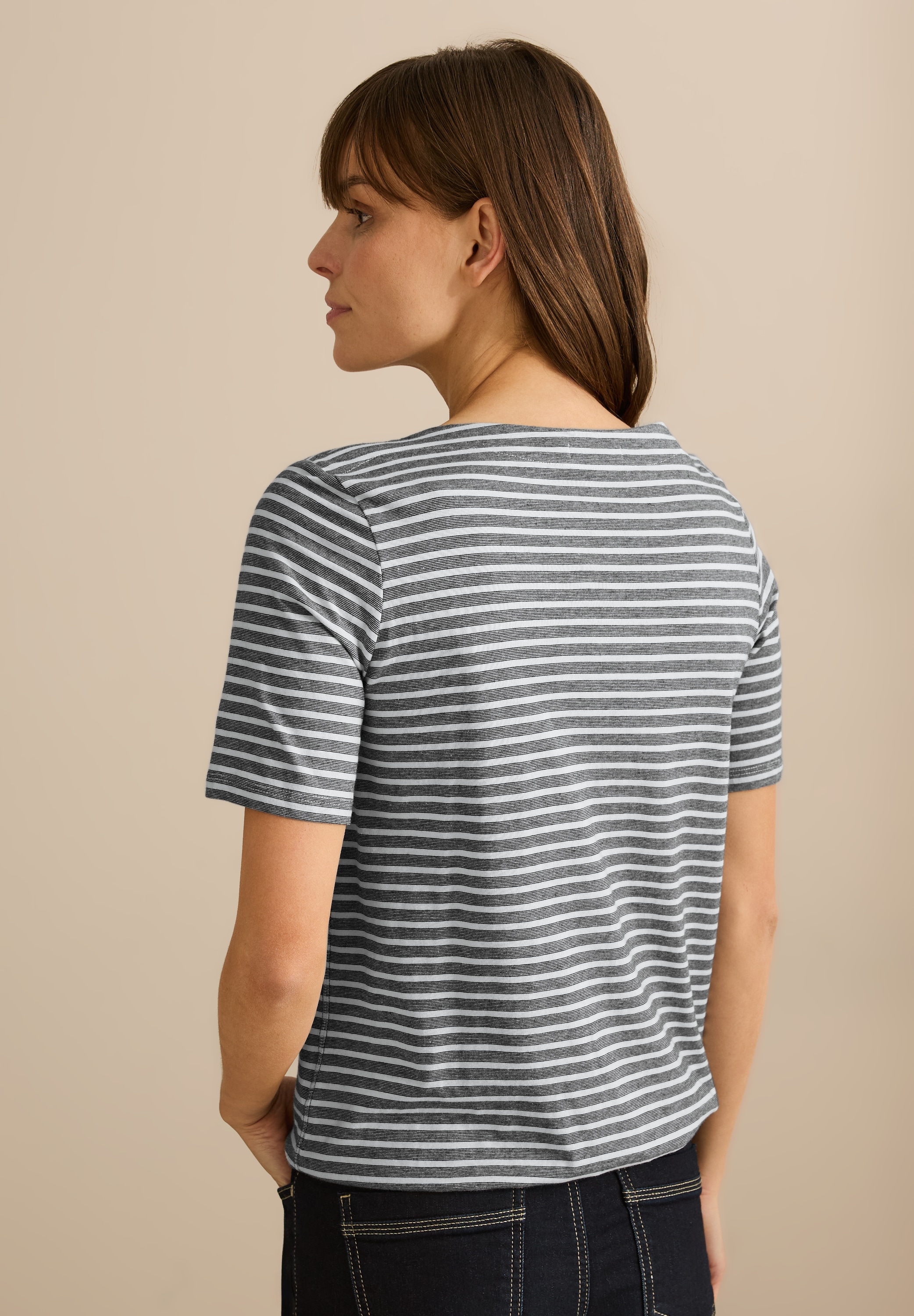 Cecil Rundhalsshirt, aus reiner Baumwolle
