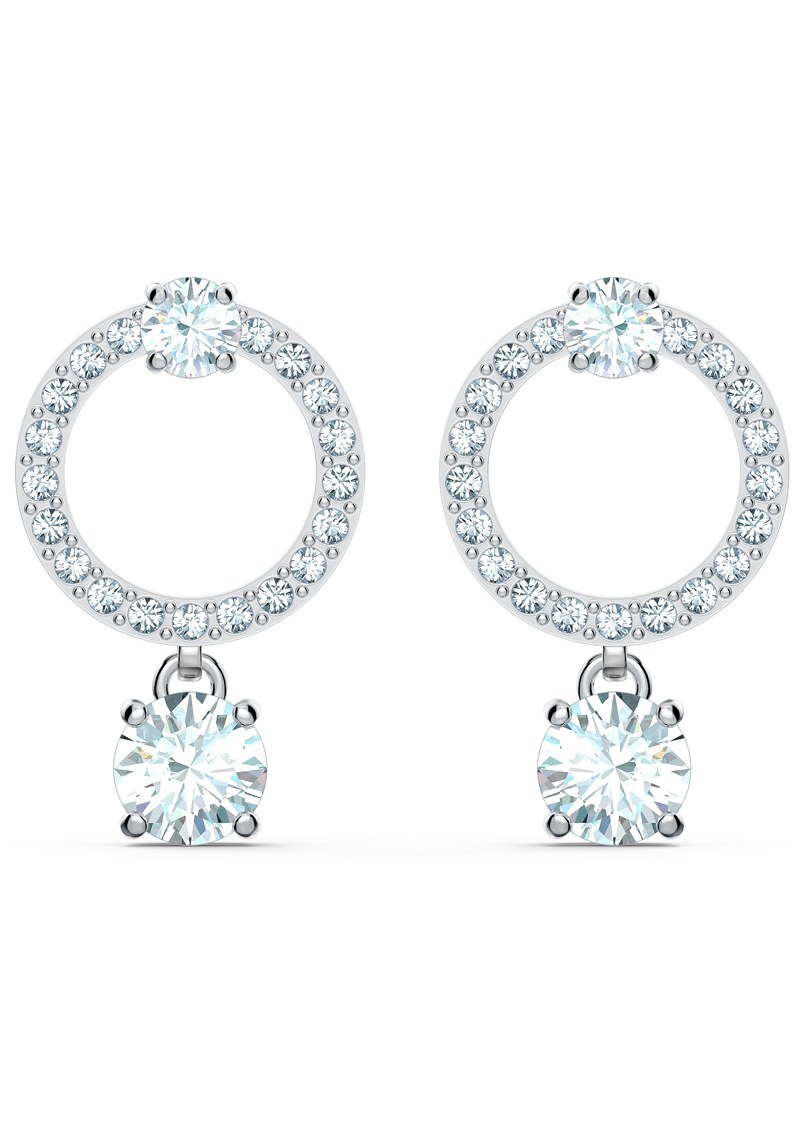 Swarovski Paar Ohrstecker »Constella Pavé Attract Drop Circle, 5563278, 5723563, 5723565«, mit Swarovski® Kristall