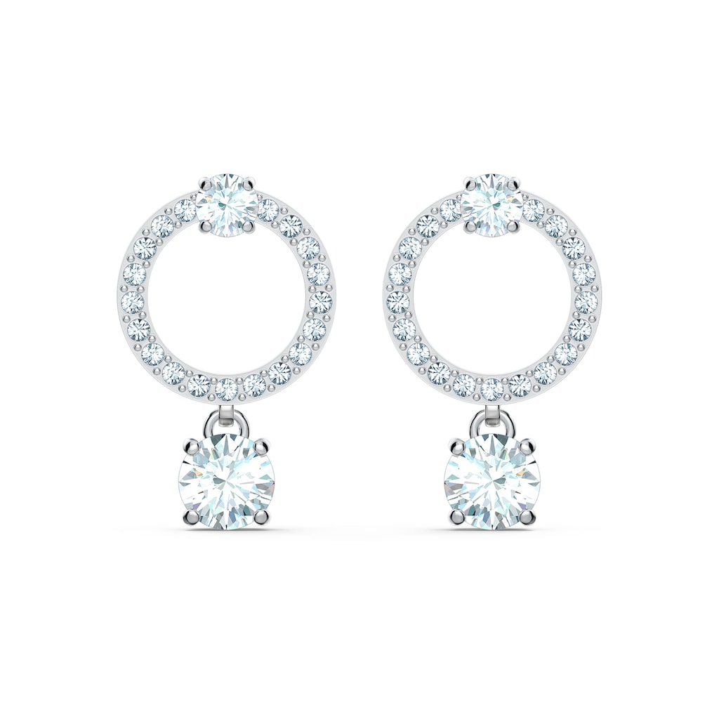 Swarovski Paar Ohrstecker »Attract Circle Ohrringe, weiss, rhodiniert, 5563278«