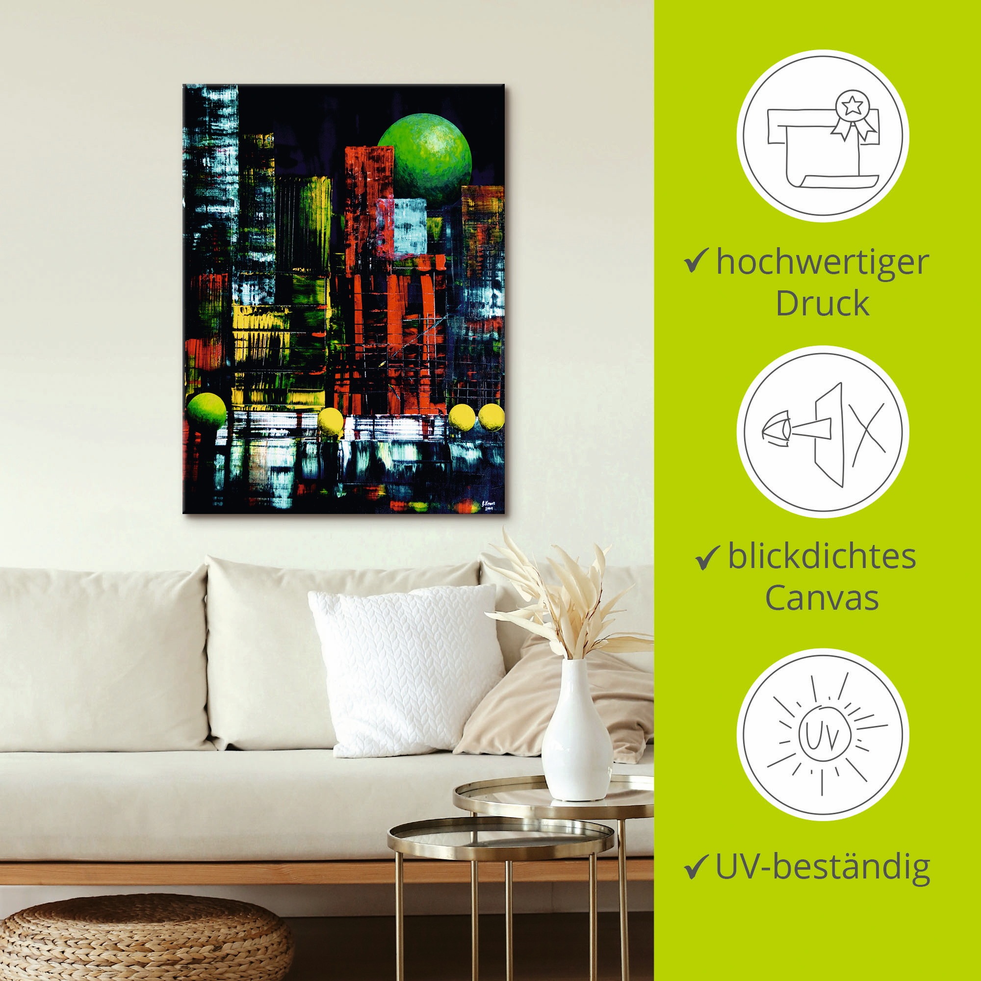 Artland Wandbild »New York abstrakt II«, Amerika, (1 St.), als Leinwandbild, Wandaufkleber in verschied. Größen