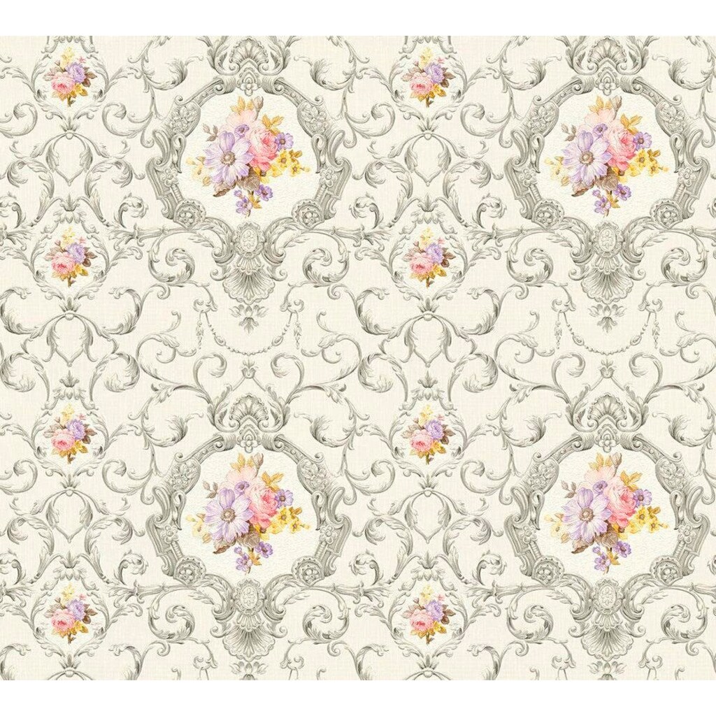 living walls Vliestapete »Château 5 barock«, floral-ornamental-gemustert-mehrfarbig