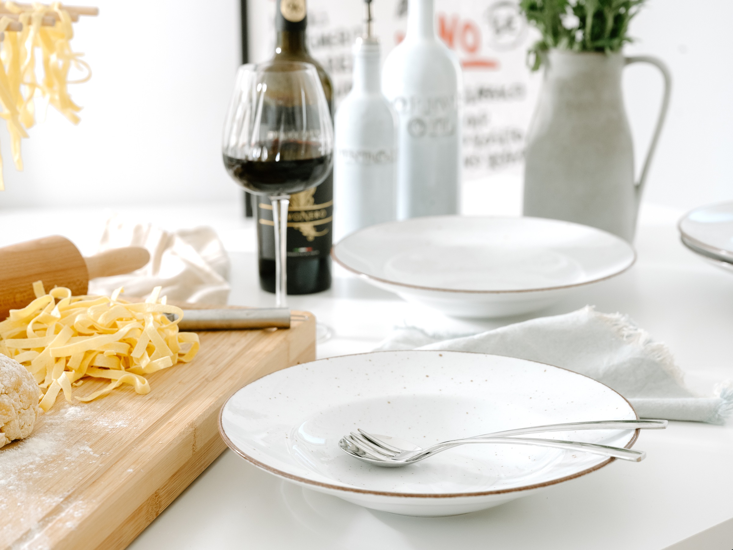 CreaTable Pastateller »Vintage Nature, Teller-Set, 4-tlg.« Naturverbundenes Design, Vielseitig einsetzbar