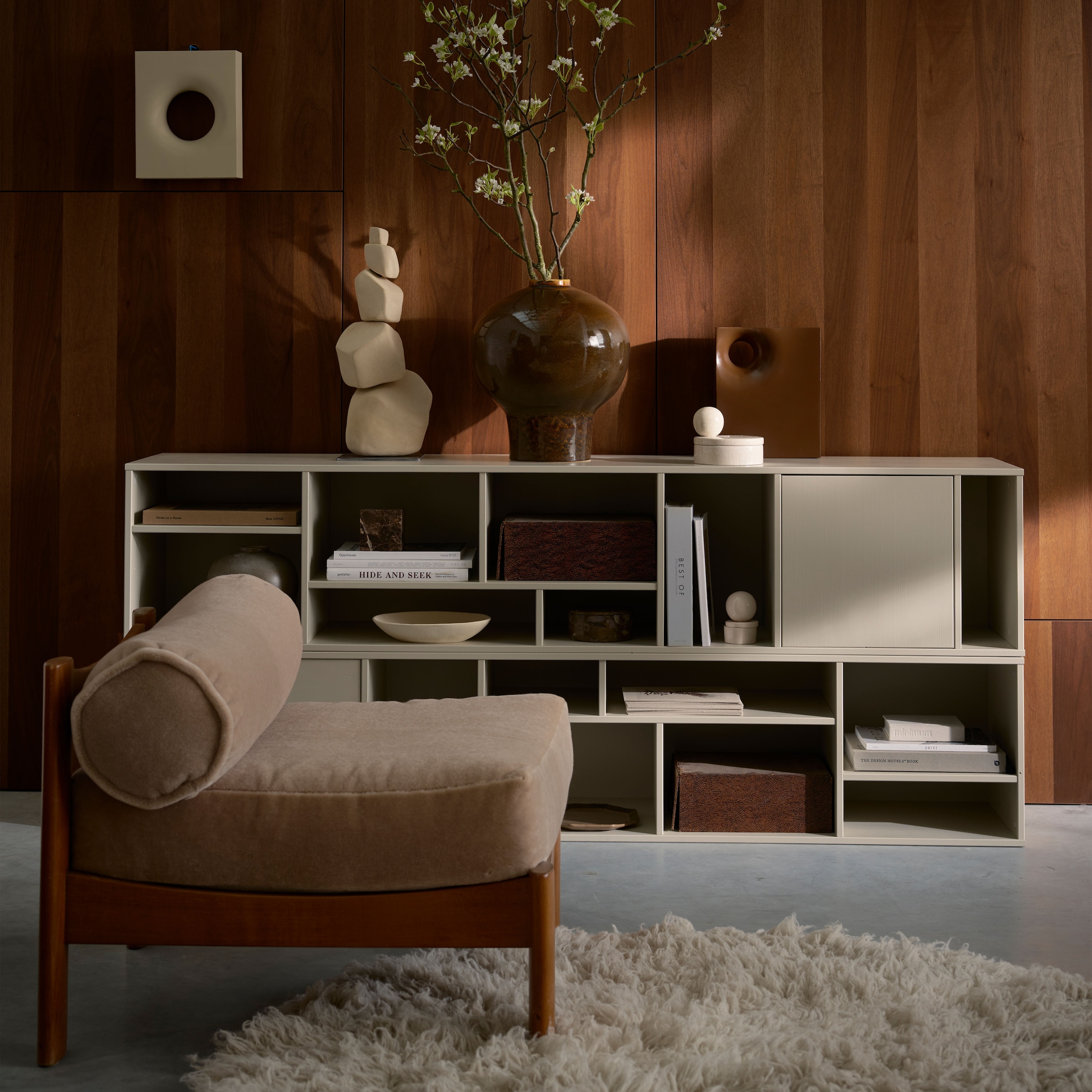 WOOOD Lowboard »vtwonen LETTERBA(N)K XL WANDSCHRANK KIEFER DUST [fsc]« Wandmöbel von vtwonen, offene und geschlossene Fächer aus FSC®