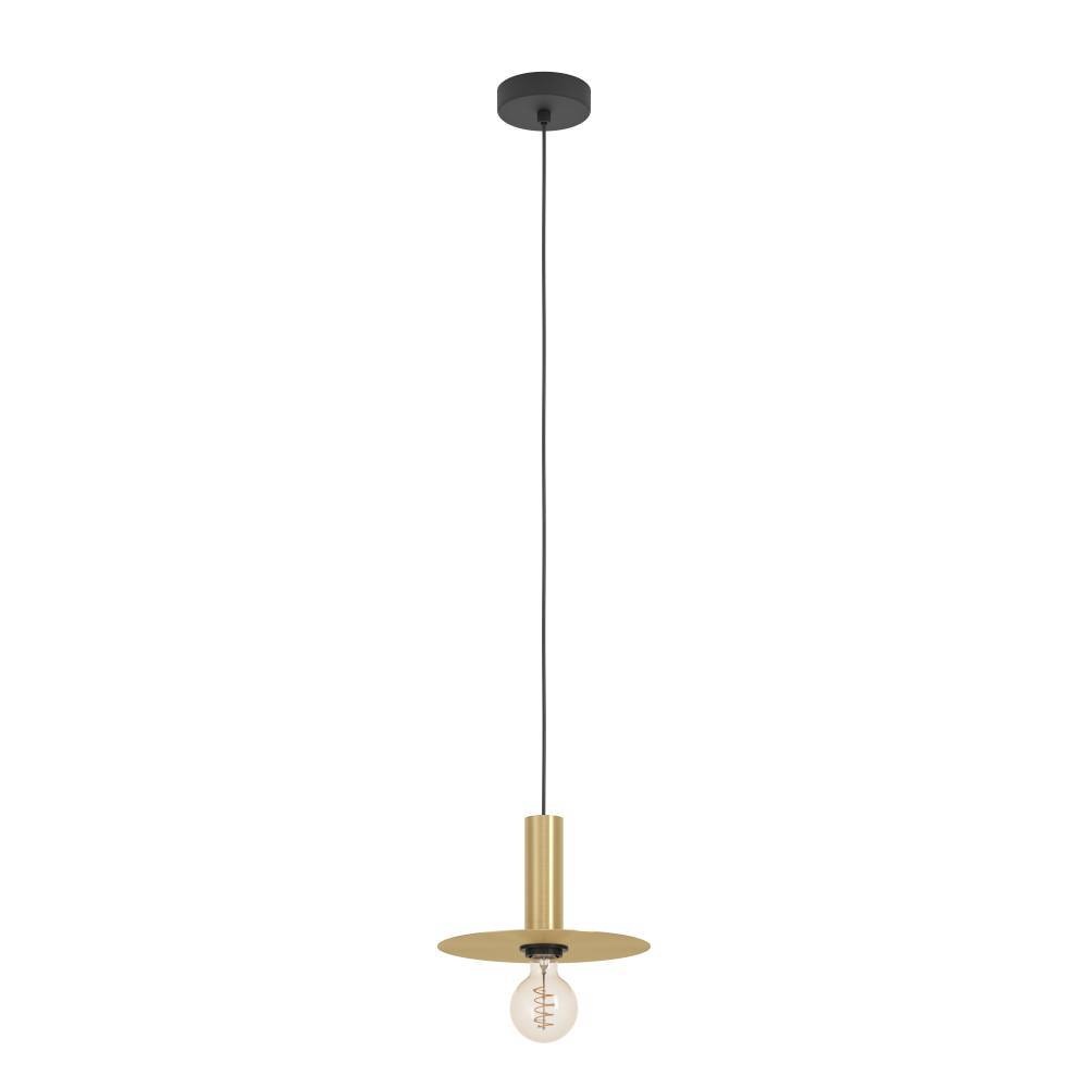EGLO Hängeleuchte »ESCANDELL Pendellampe, Stahl, E27, IP20, Esstischlampe, Vintage, Lampe«, 1 flammig, Leuchtmittel E27 | ohne Leuchtmittel, Hängeleuchte, H110 x Ø25 cm, schwarz, messing-gebürstet, 1X40W exkl.