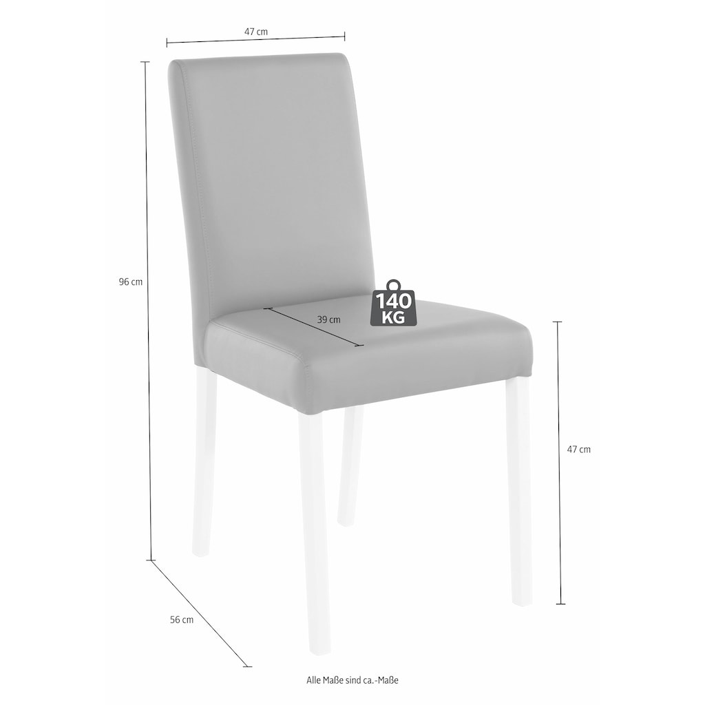 SCHÖSSWENDER 4-Fußstuhl »Anna 2«, (Set), 2 St., Kunstleder, Gestell Massivholz