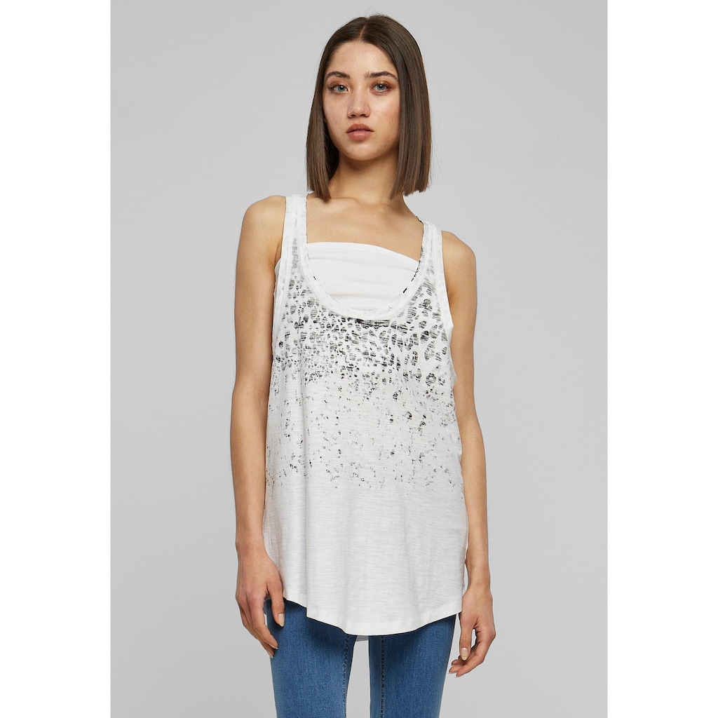 URBAN CLASSICS Muskelshirt »Urban Classics Damen Ladies Long Leo Print Loose Tank«, (1 tlg.)