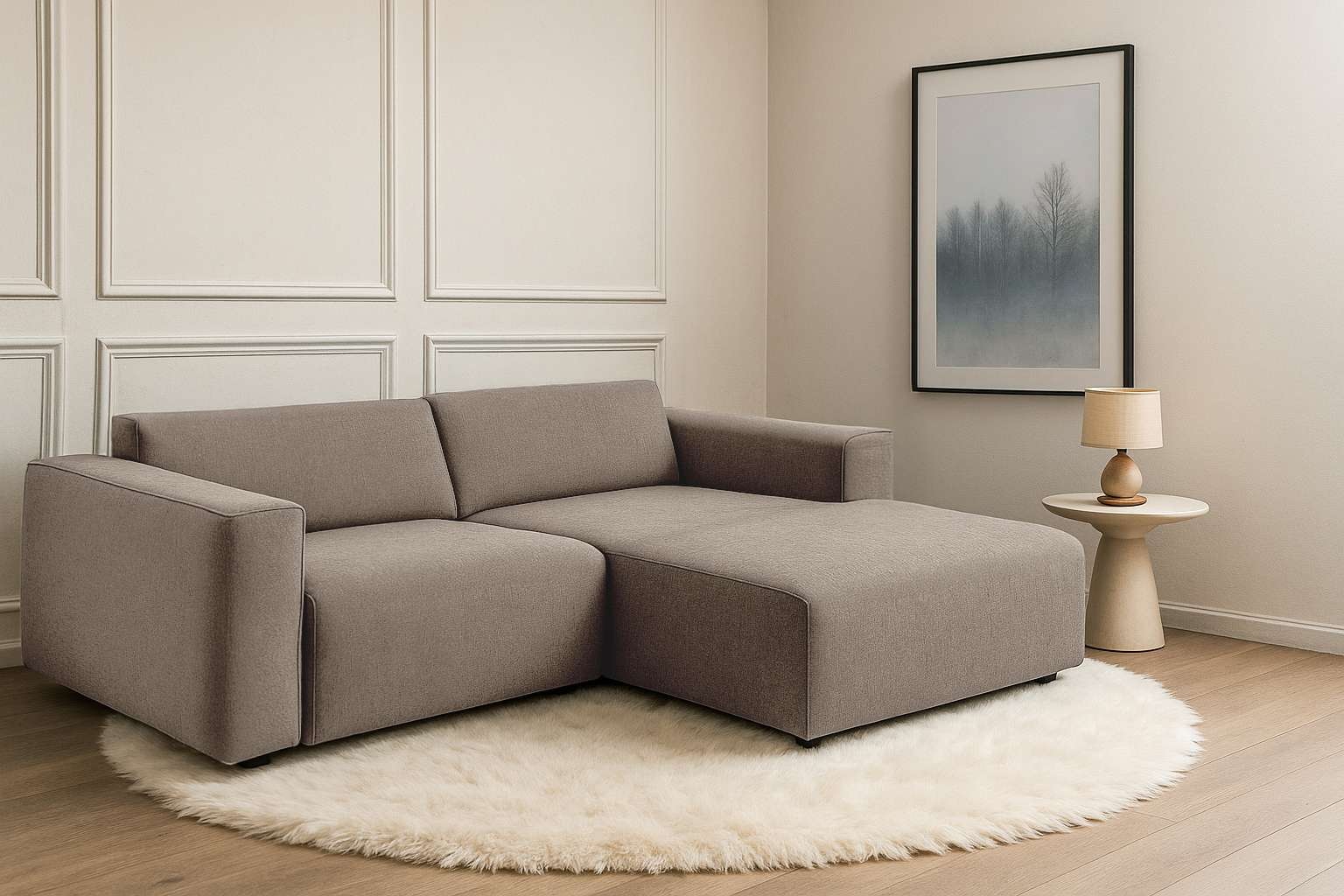 Home affaire Ecksofa "Noord mit Kedernaht, Breite 234 cm, L-Form" Cord, Str günstig online kaufen