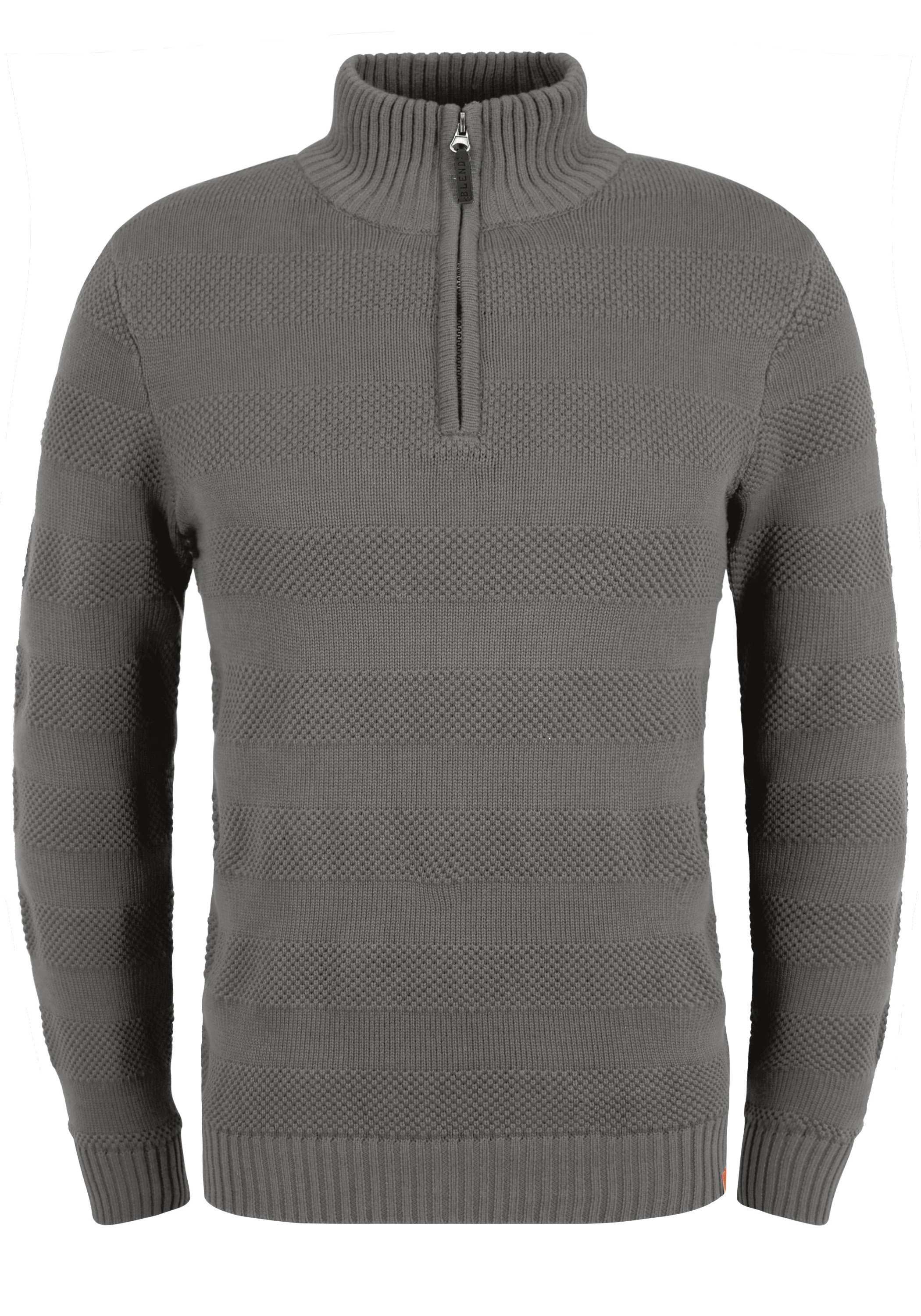 BLEND Herren Strickfleece-Pullover "Strickpullover BHGaspar", grau, Gr. XXL, Obermaterial: 100% Baumwolle CO., Pullover