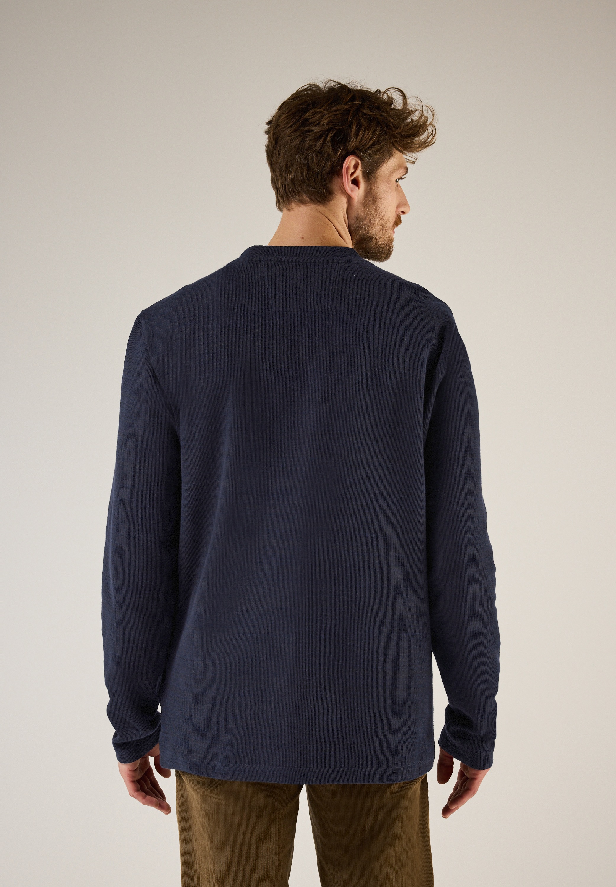 STREET ONE MEN Langarmshirt, bestehend aus einem Materialmix