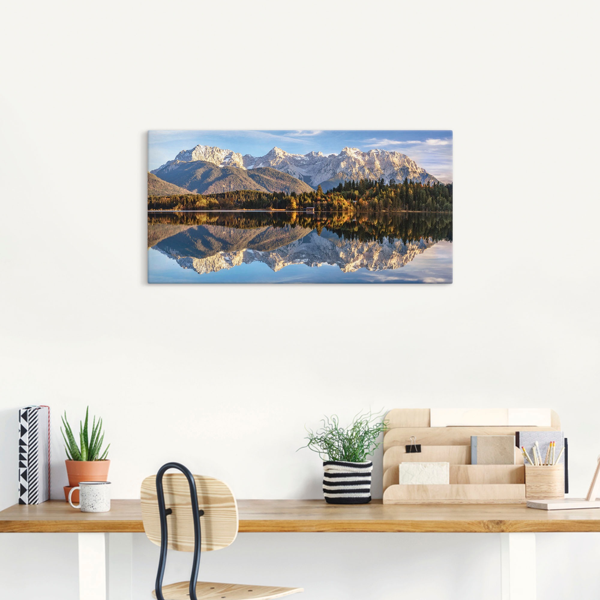 Artland Leinwandbild "Karwendelblick am Barmsee" Berge & Alpenbilder 1 Stk. günstig online kaufen