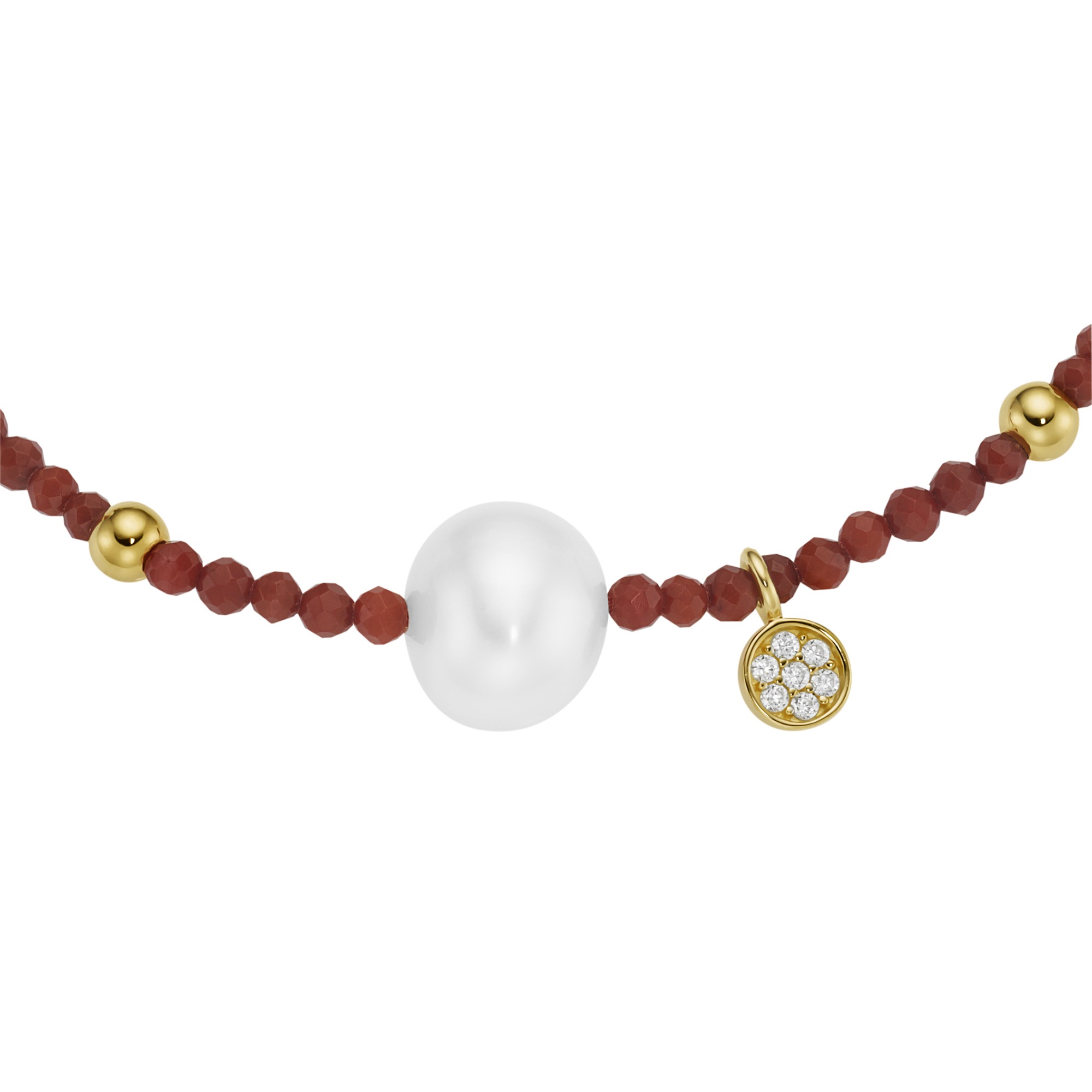 GIORGIO MARTELLO MILANO Armband »mit Süßwasser-Perlen und Ziersteinen, Silber 925«