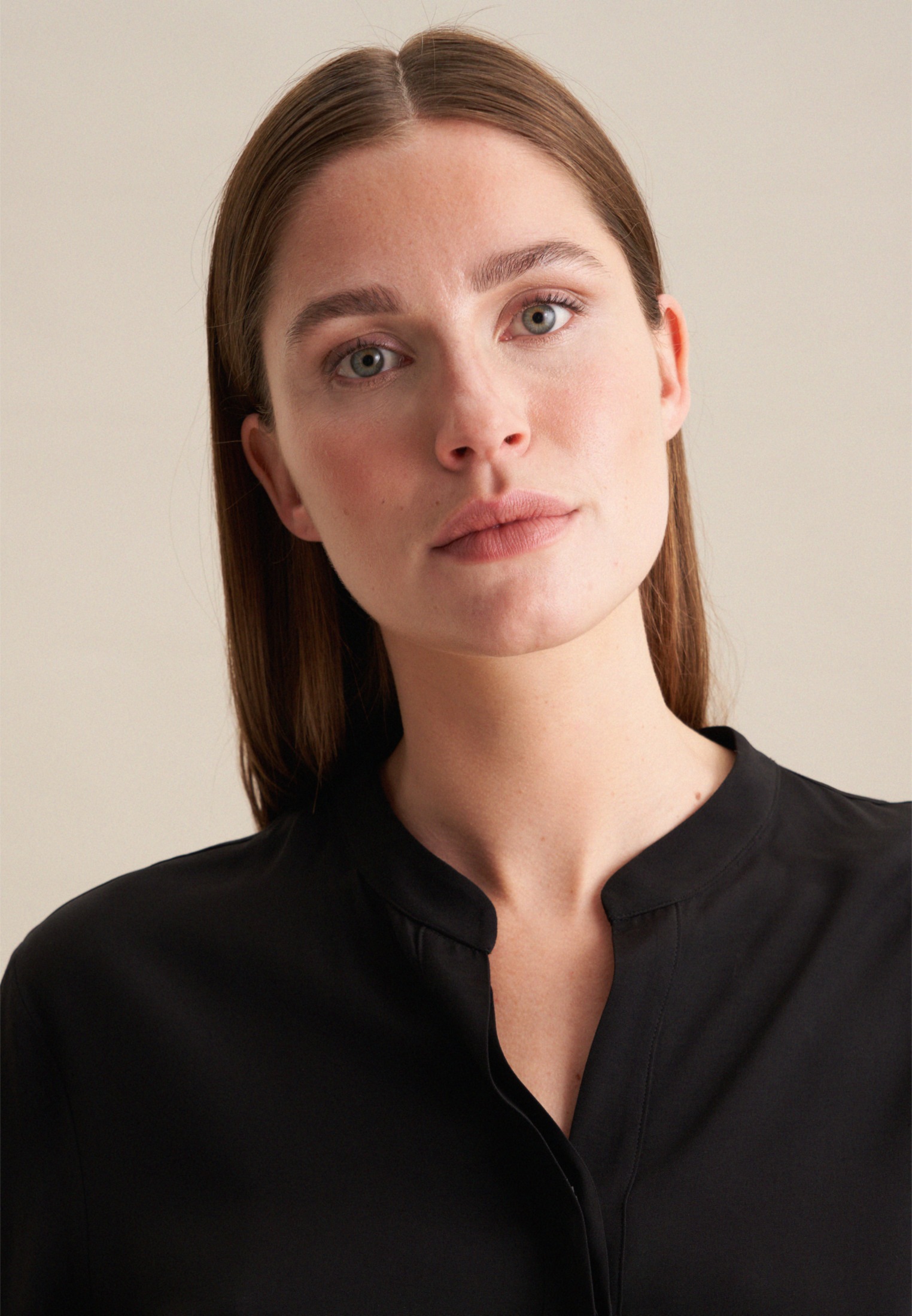 Thumbnail - seidensticker Klassische Bluse "Schwarze Rose" 1/1 V-Neck Uni