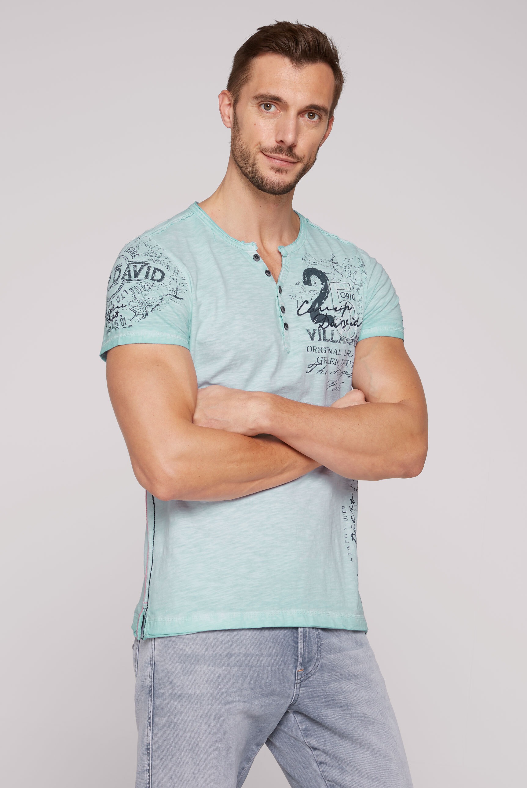 CAMP DAVID Henleyshirt aus Baumwolle