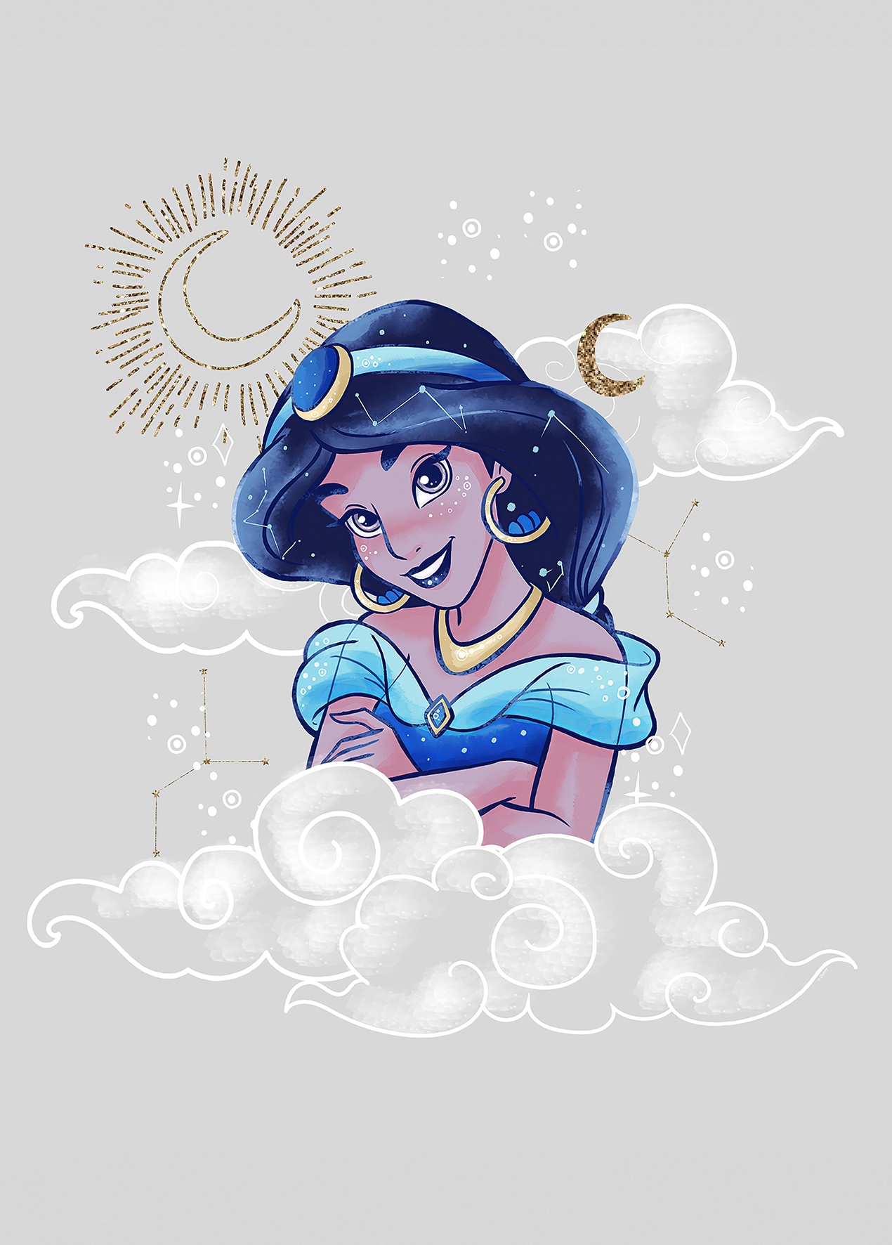 Komar Bild "Jasmin Clouds", Disney, (1 St.), Wandbild zur Dekoration im Kin günstig online kaufen