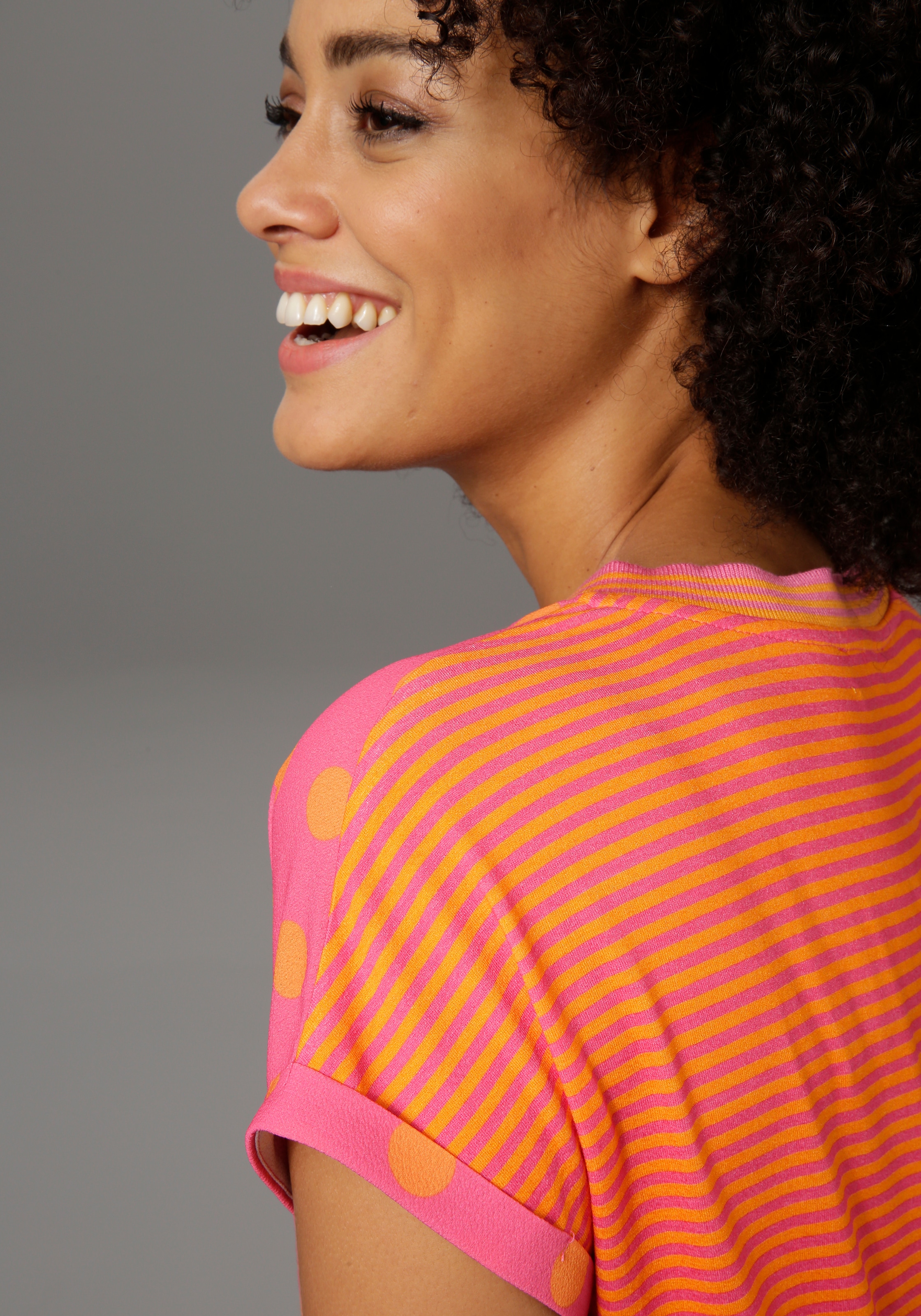 Aniston CASUAL T-Shirt, Mustermix Material- | und BAUR im kaufen