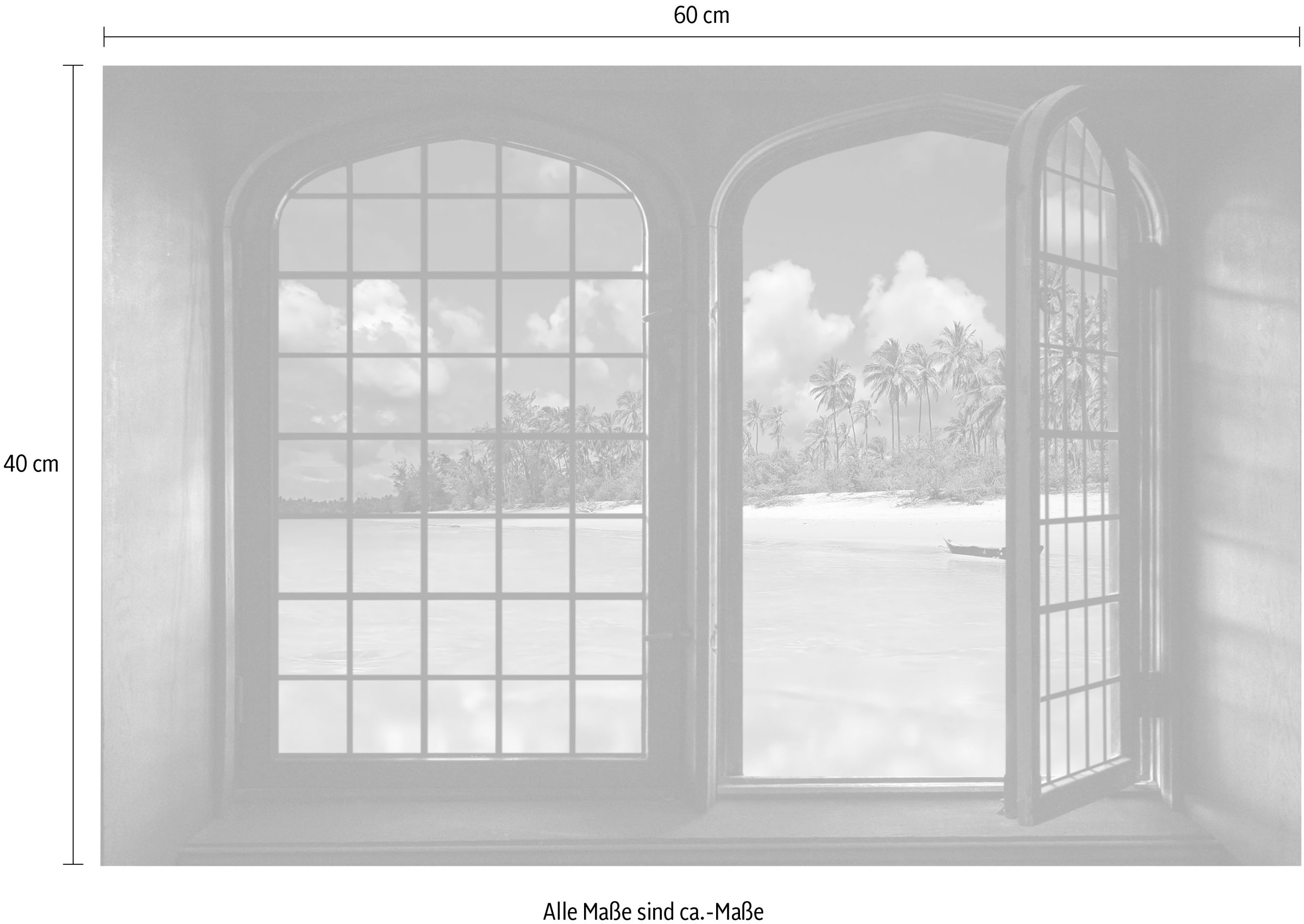 queence Wandsticker »Südsee«, Wandsticker, Wandbild, selbstklebend, 3D, Fenster