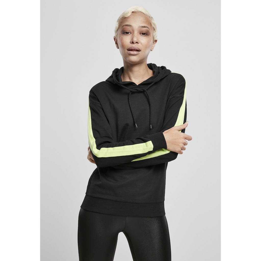 URBAN CLASSICS Kapuzenpullover »Damen Ladies Neon Shoulder Stripe Hoody«, (1 tlg.)