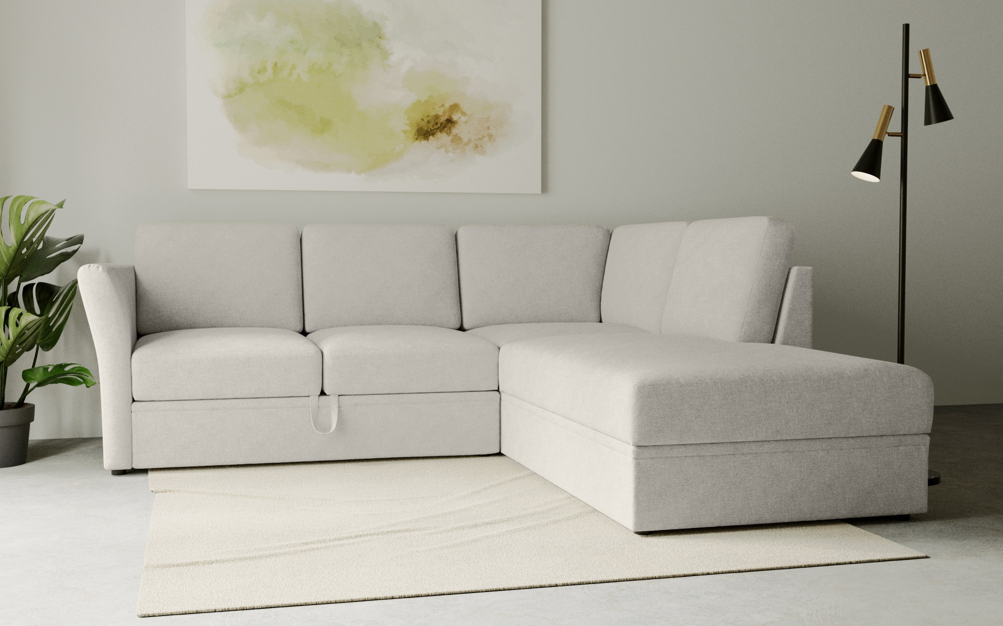 OTTO home Ecksofa "Lavars, L-Form, Schlafsofa" mit Bettfunktion und Stauraum, in zwei verschiedenen Bezugsqualitäten