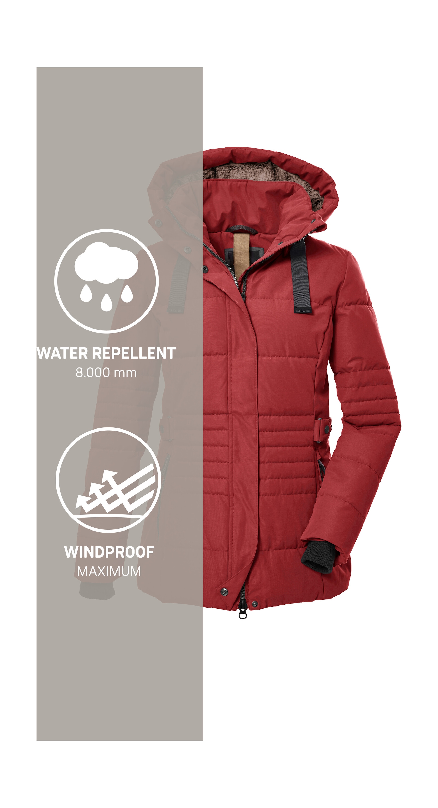 G.I.G.A. DX by killtec Steppjacke »GW 25 WMN QLTD JCKT« Taillierte Winterjacke, wasserabweisend, winddicht, abnehmbare Kapuze