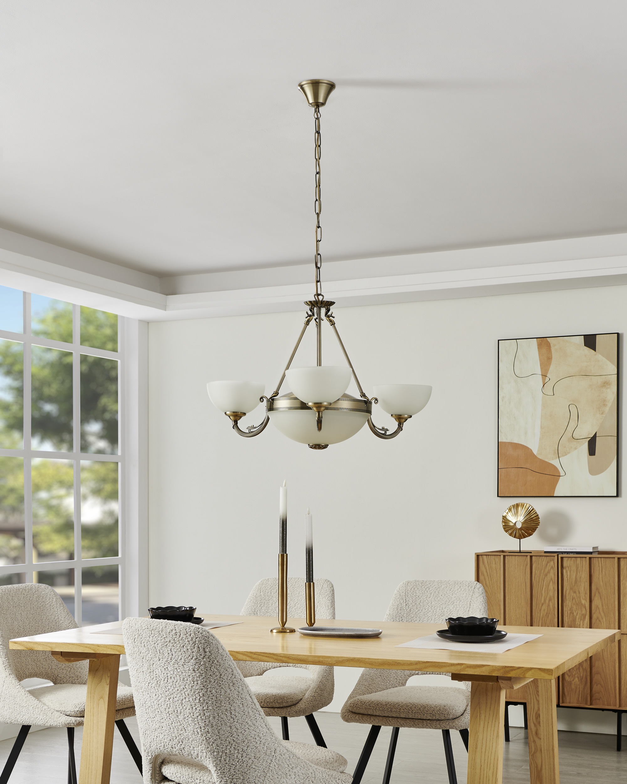 EGLO Hängeleuchte »SAVOY Pendellampe - Metallguss - E14;E27 - 3X40W;2X60W - IP20« E14 | E27 1 Stk. Hängelampe, Deckenlampe, Wohnzimmer, Esszimmer, H110 x Ø74 cm