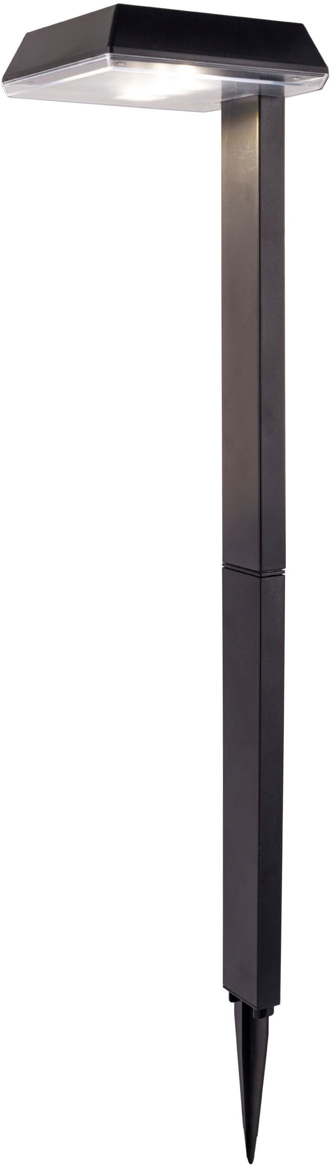 näve LED Solarleuchte »Sigi«, 1 flammig, Leuchtmittel LED-Modul | LED fest integriert, Dekoerdspieß, H: 79cm, Dämmerungssensor, schwarz, LED warmweiß