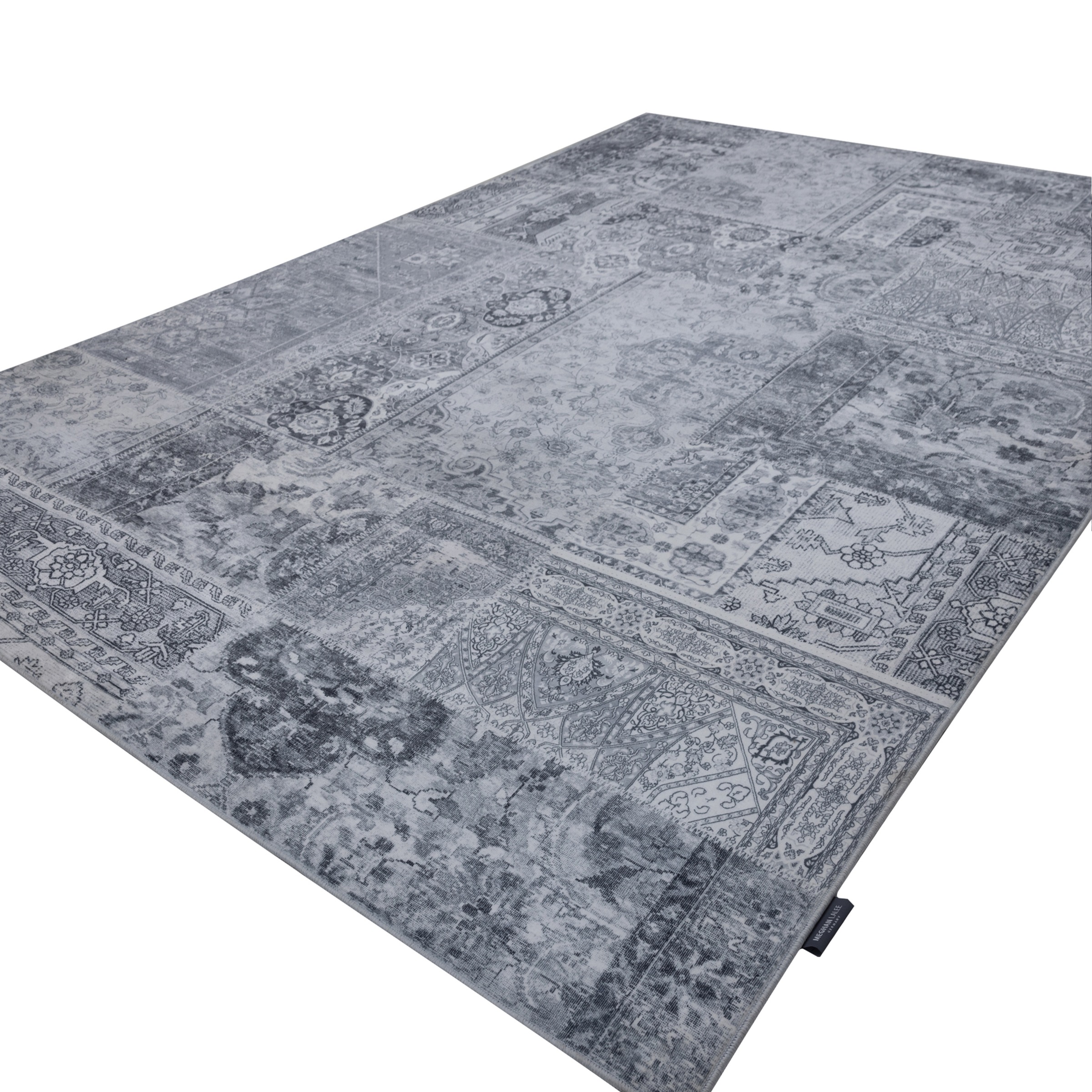 Teppich KAYOOM "Visionary 130", grau, B:120cm H:8mm L:170cm, Polyester, Teppiche, Teppich, Kurzflor, Vintage, Patchwork Muster, Modernes Muster 3