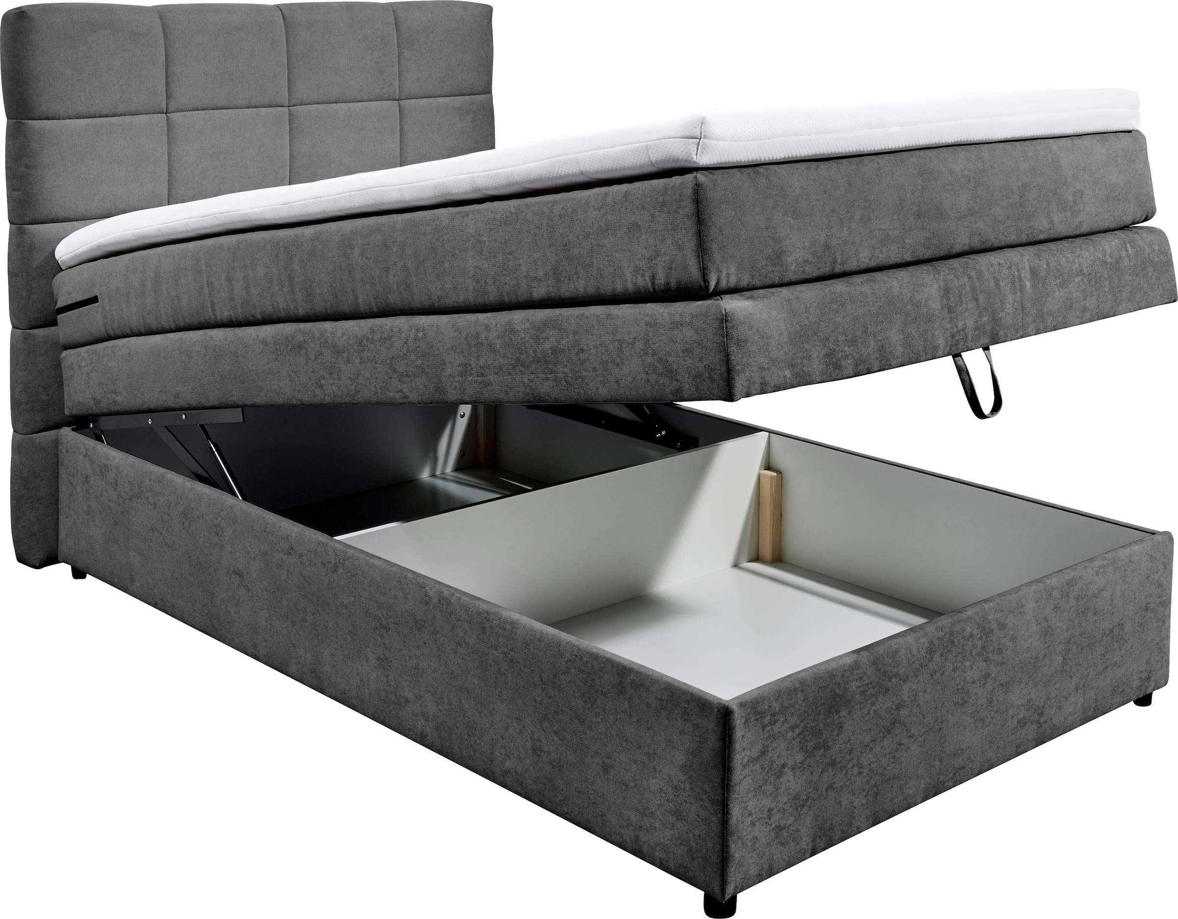 ED EXCITING DESIGN Boxspringbett »Tacoma«, inkl. Bettkasten und Topper