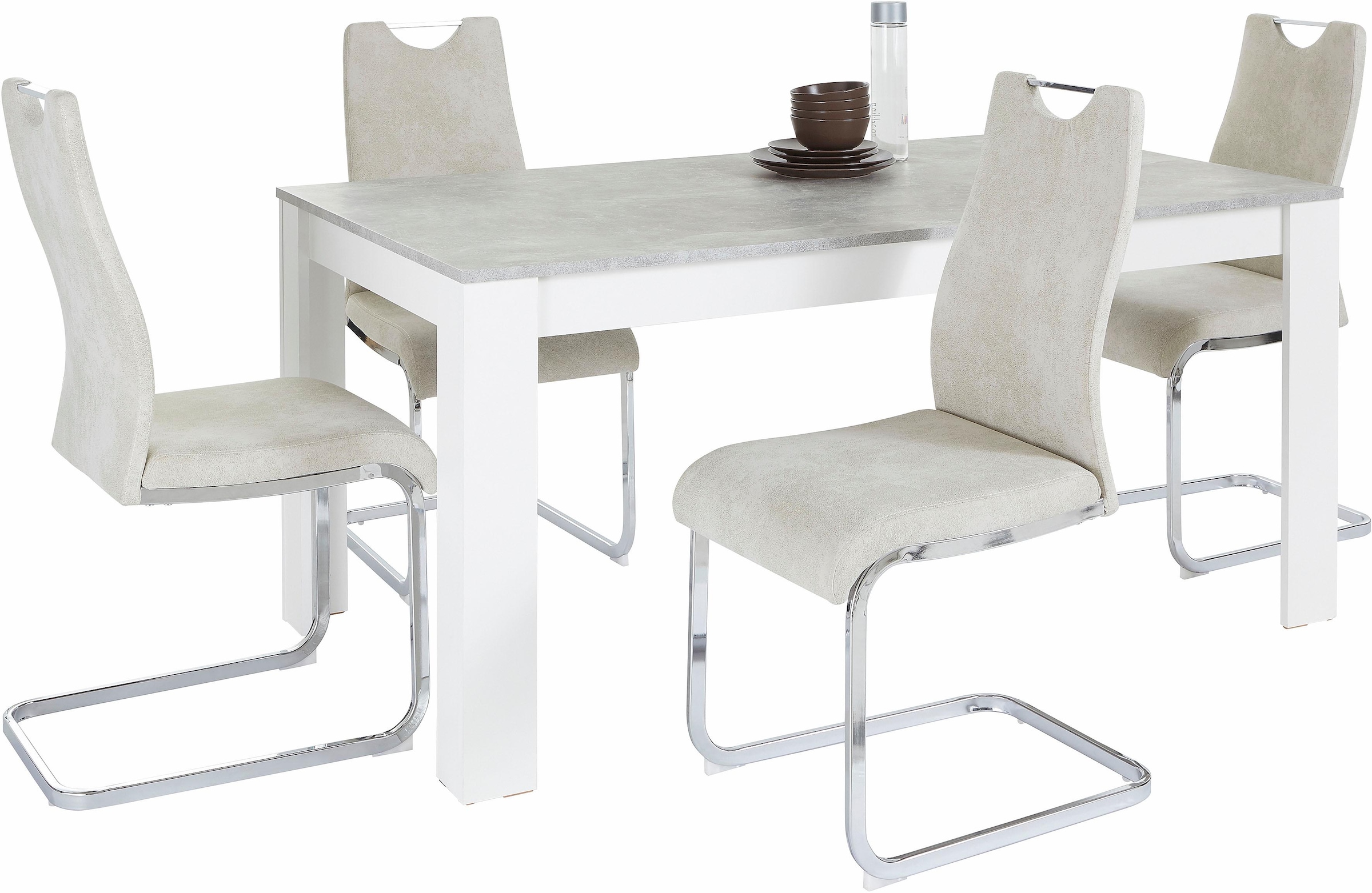 Homexperts Essgruppe »Zabona«, (Set, 5 tlg.), 4 Stühle und 1 Tisch