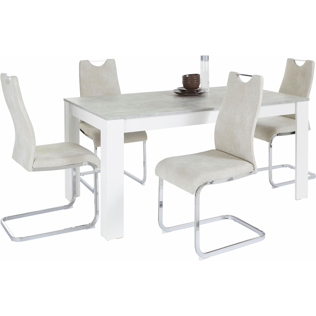 Homexperts Essgruppe »Zabona«, (Set, 5 tlg.), 4 Stühle und 1 Tisch