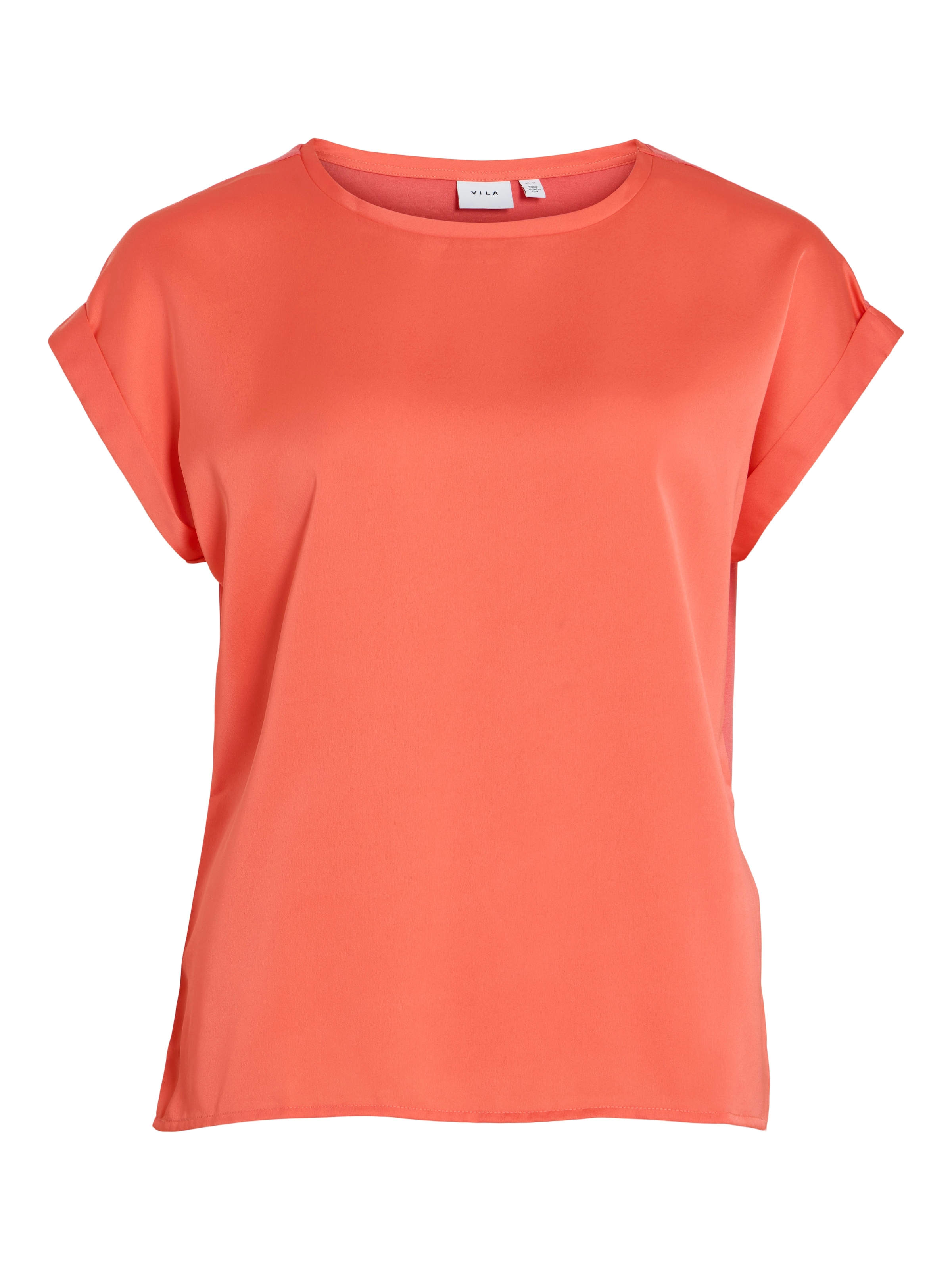 Vila Kurzarmshirt "VIELLETTE S/S SATIN TOP - NOOS", Satin Optik günstig online kaufen