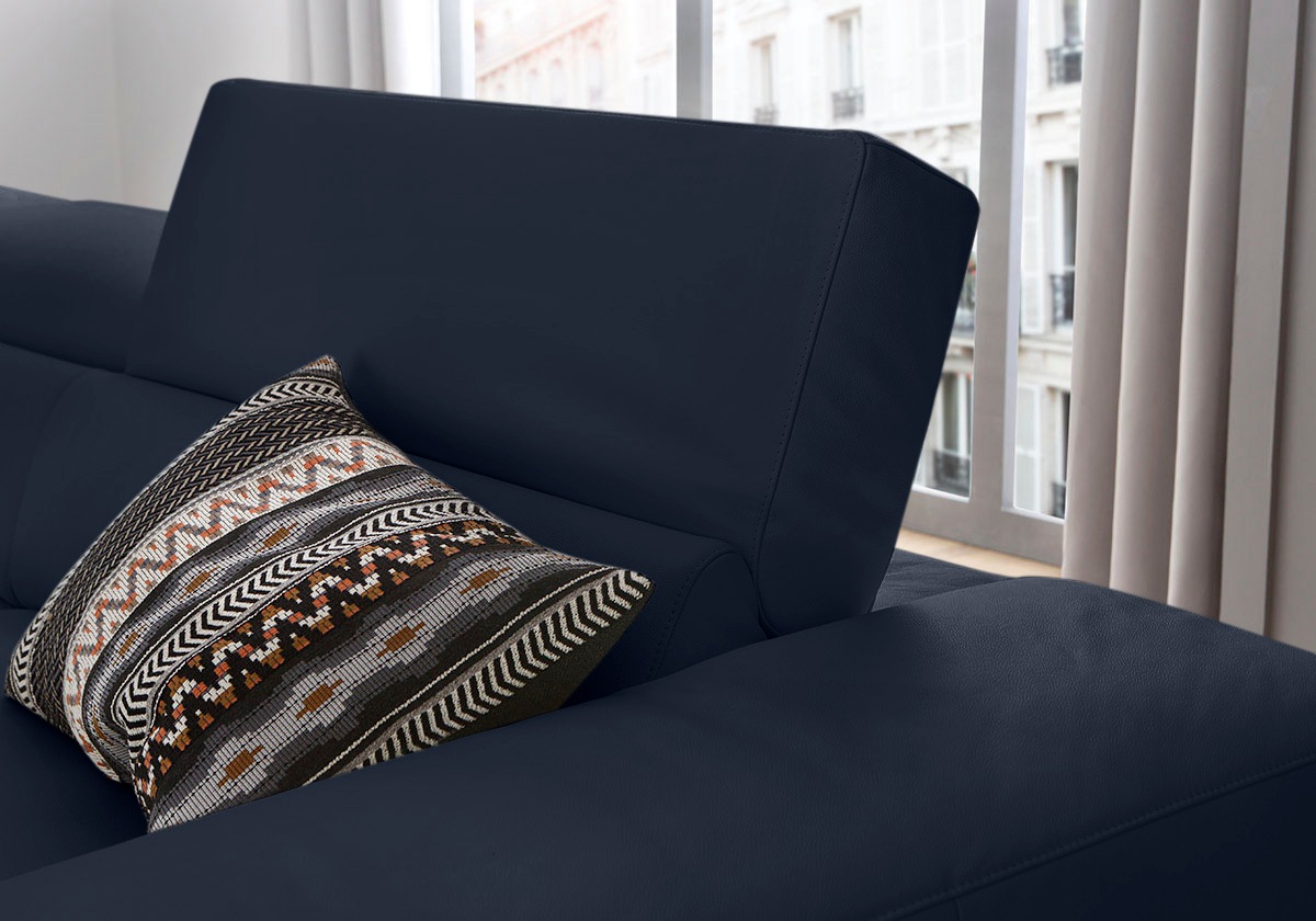W.SCHILLIG Ecksofa »piedroo, Designsofa mit tollem Sitzkomfort, bequem und elegant, L-Form«, Kopfteilverstellung, wahlweise mit Sitztiefenverstellung, Breite 303cm